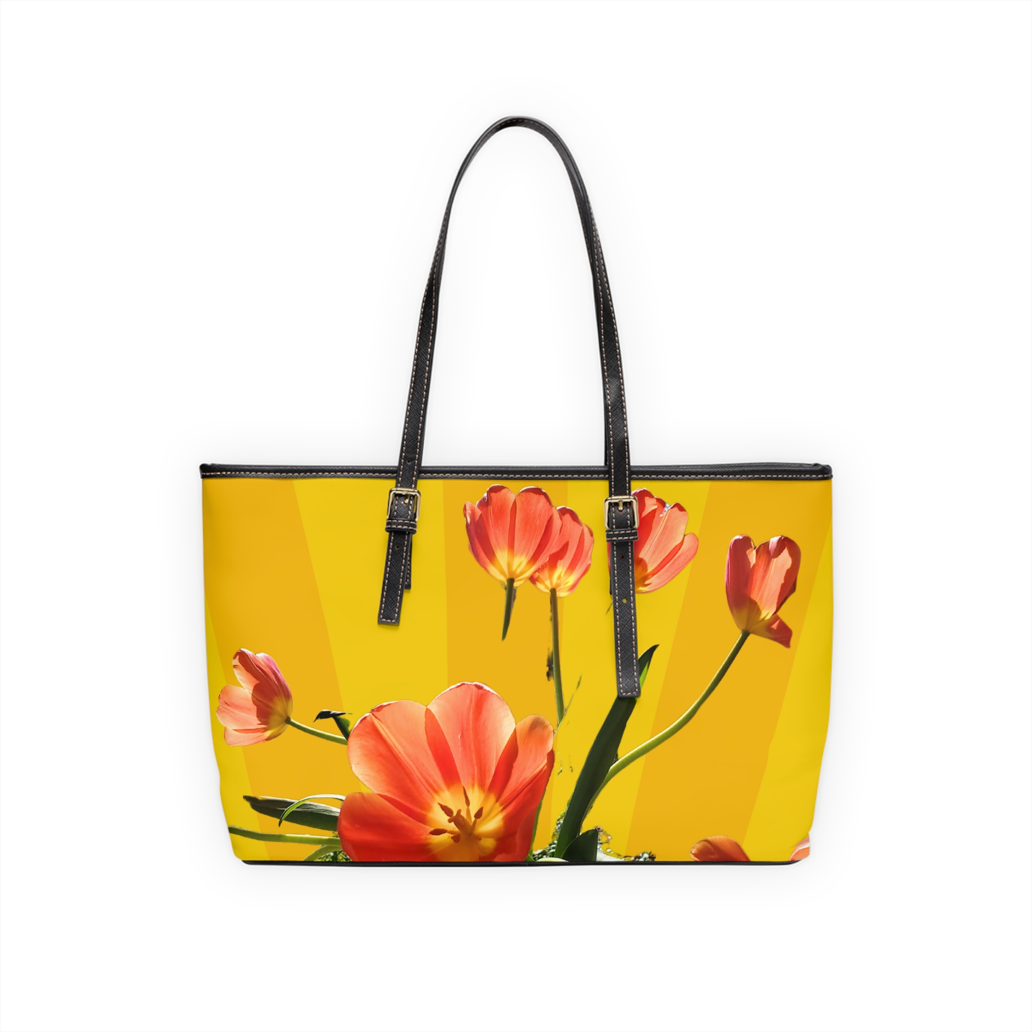 Tulip on Yellow Shoulder Bag - Image 2