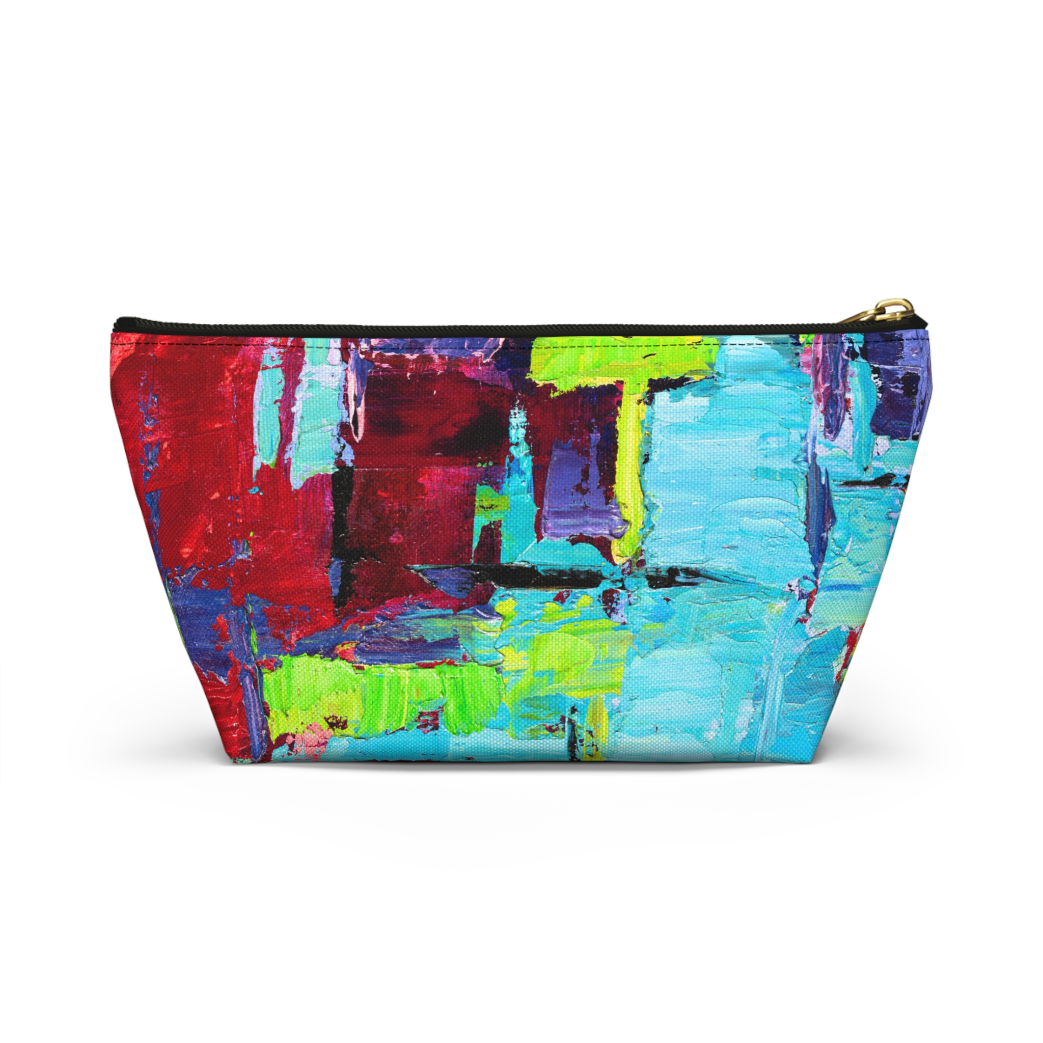 Bold Red and Sky Blue Accessory Pouch - Image 6
