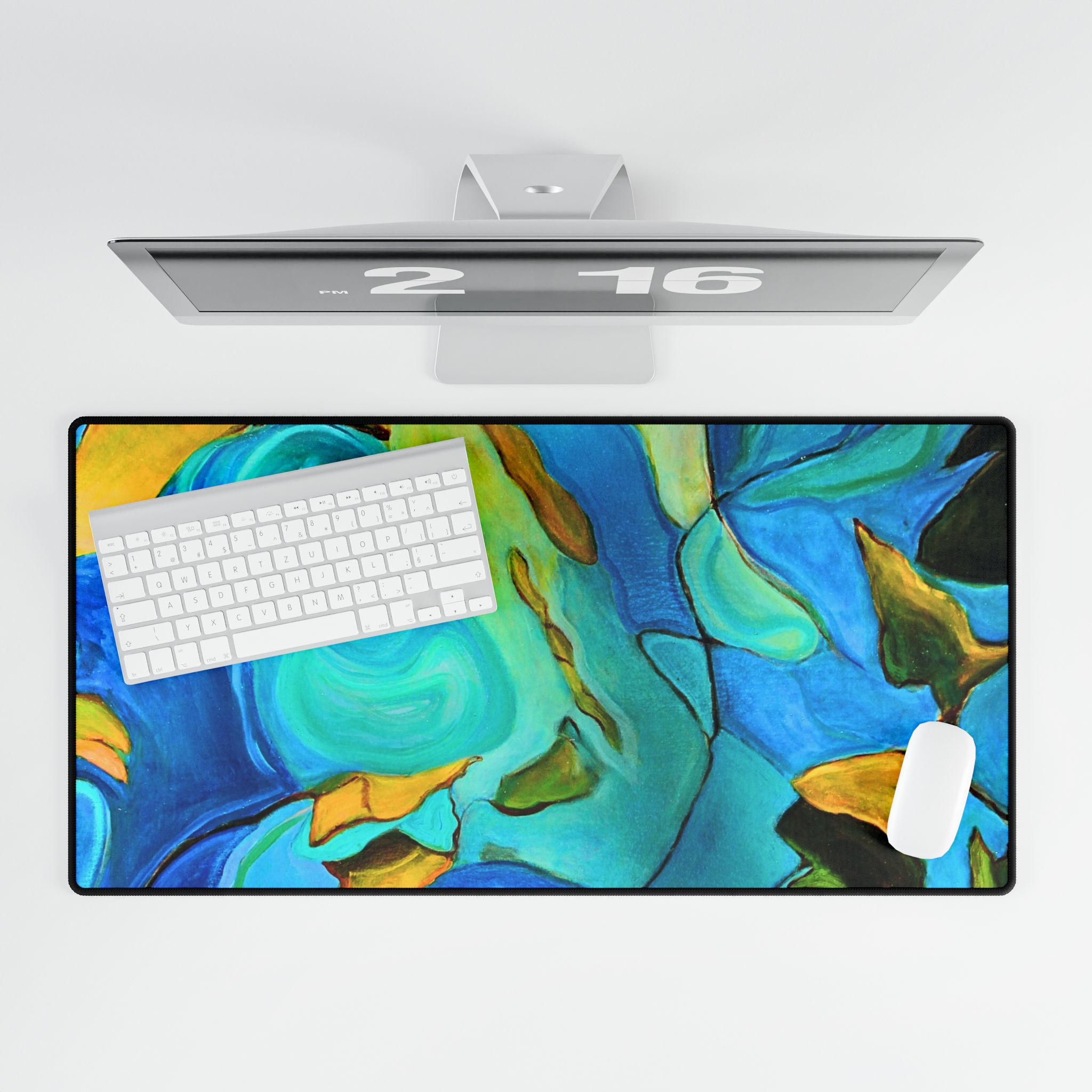 Desk Mat Nature Muse in Teal and Green - Image 4