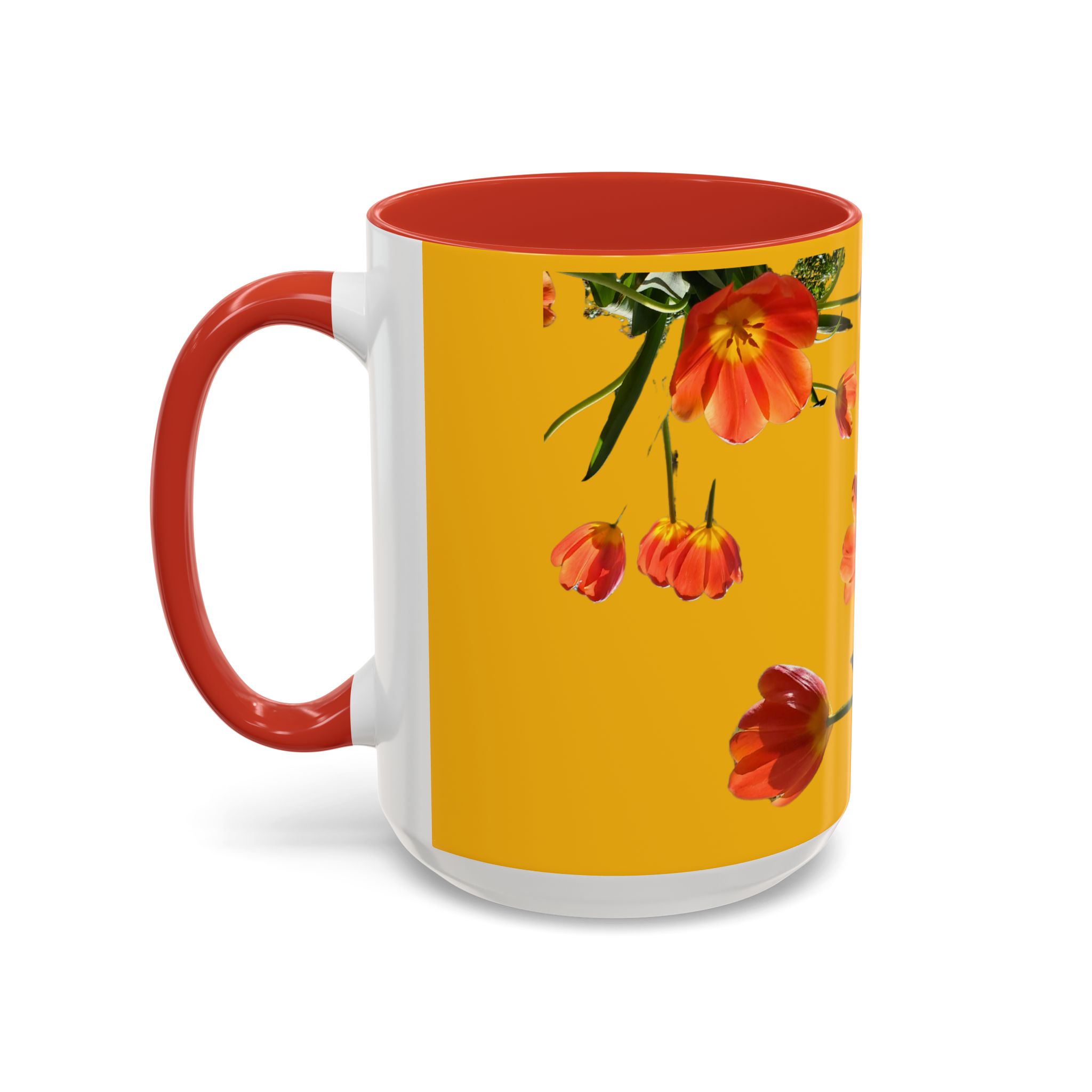Mug, Cheerful Bright Tulips on Yellow Coffee Cup, Floral Tea Mug, Spring Flower Design, Gift for Gardener, Mother's Day Present, Kitchen - Image 15