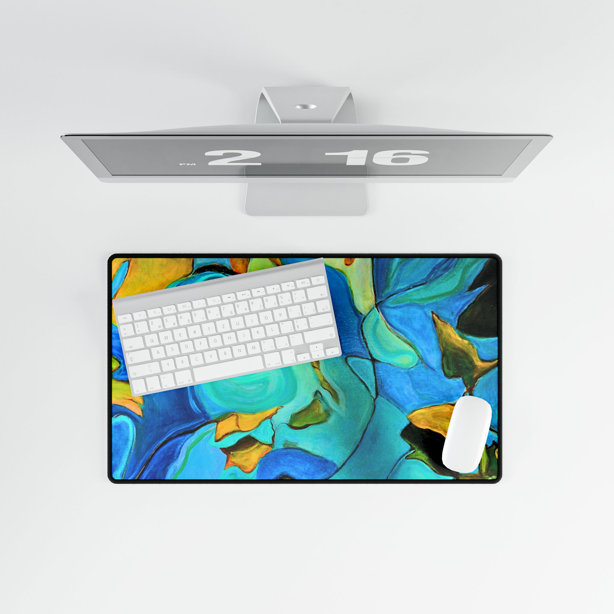 Desk Mat Nature Muse in Teal and Green - Image 12