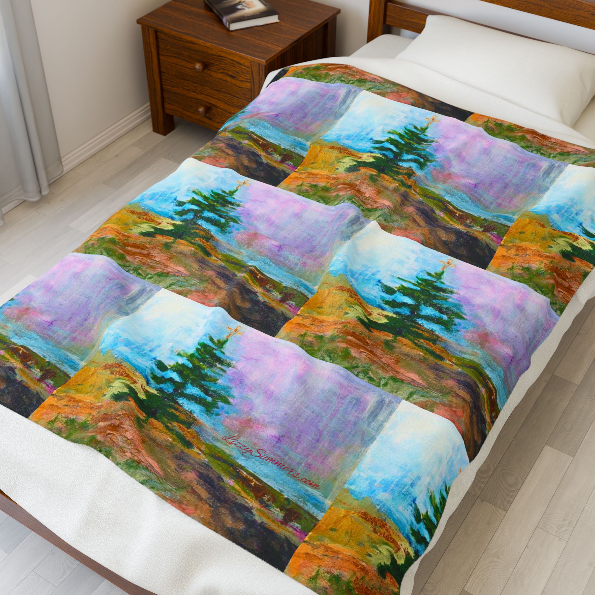Cozy Velveteen Plush Blanket with Tree Design - Perfect for Holiday Comfort - Image 7