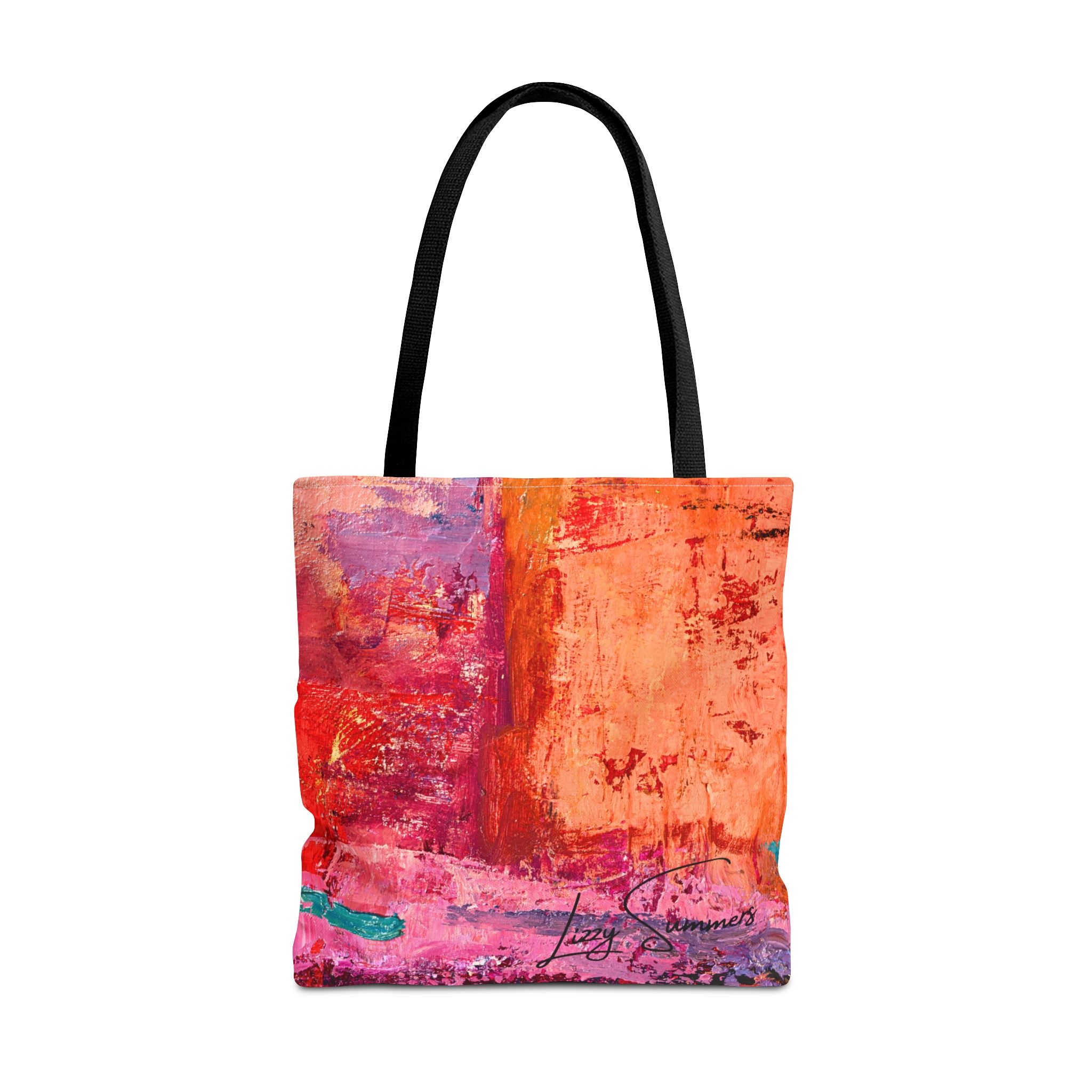 Warm Orange and Red Painterly Tote Bag - Image 9