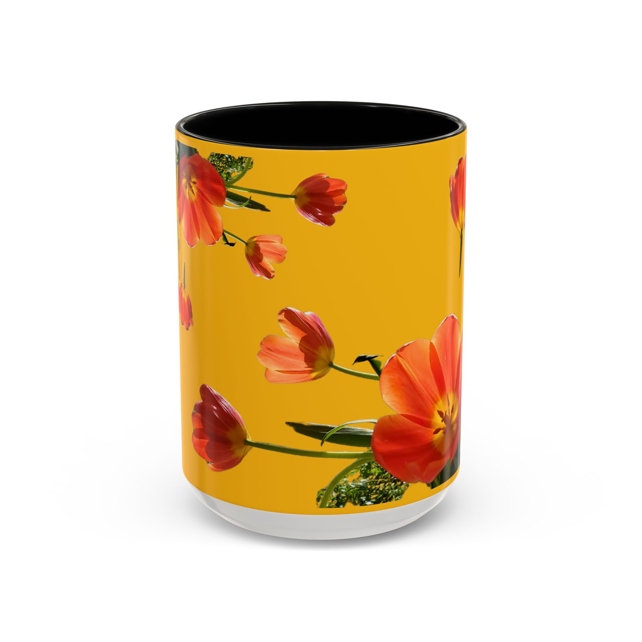 Mug, Cheerful Bright Tulips on Yellow Coffee Cup, Floral Tea Mug, Spring Flower Design, Gift for Gardener, Mother's Day Present, Kitchen - Image 9