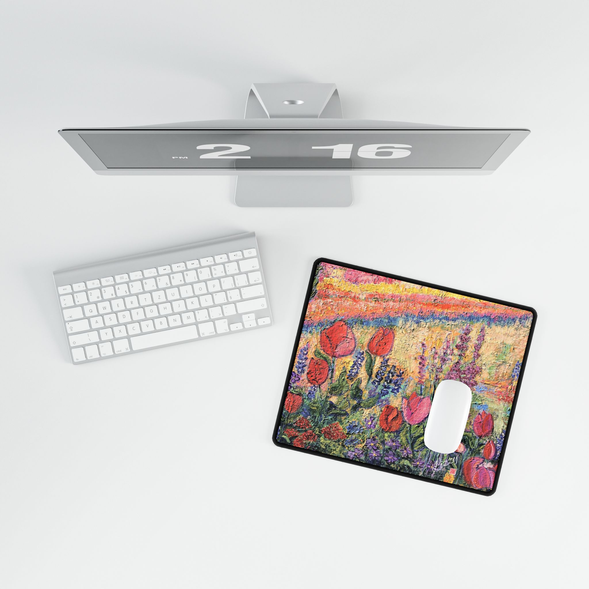 Red Painted Tulip Desk Mat - Image 8