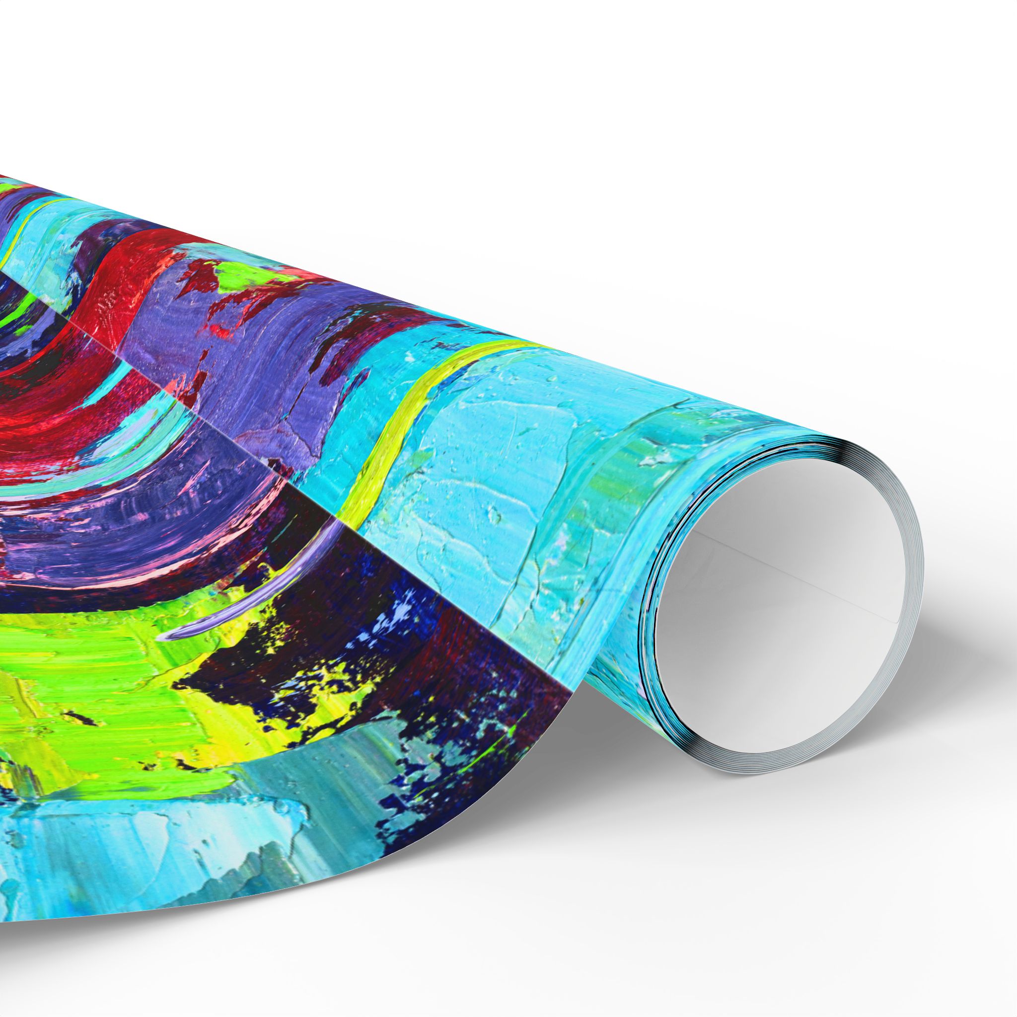 Wrapping paper Bold Red and Sky Blue Abstract Painterly - Image 10
