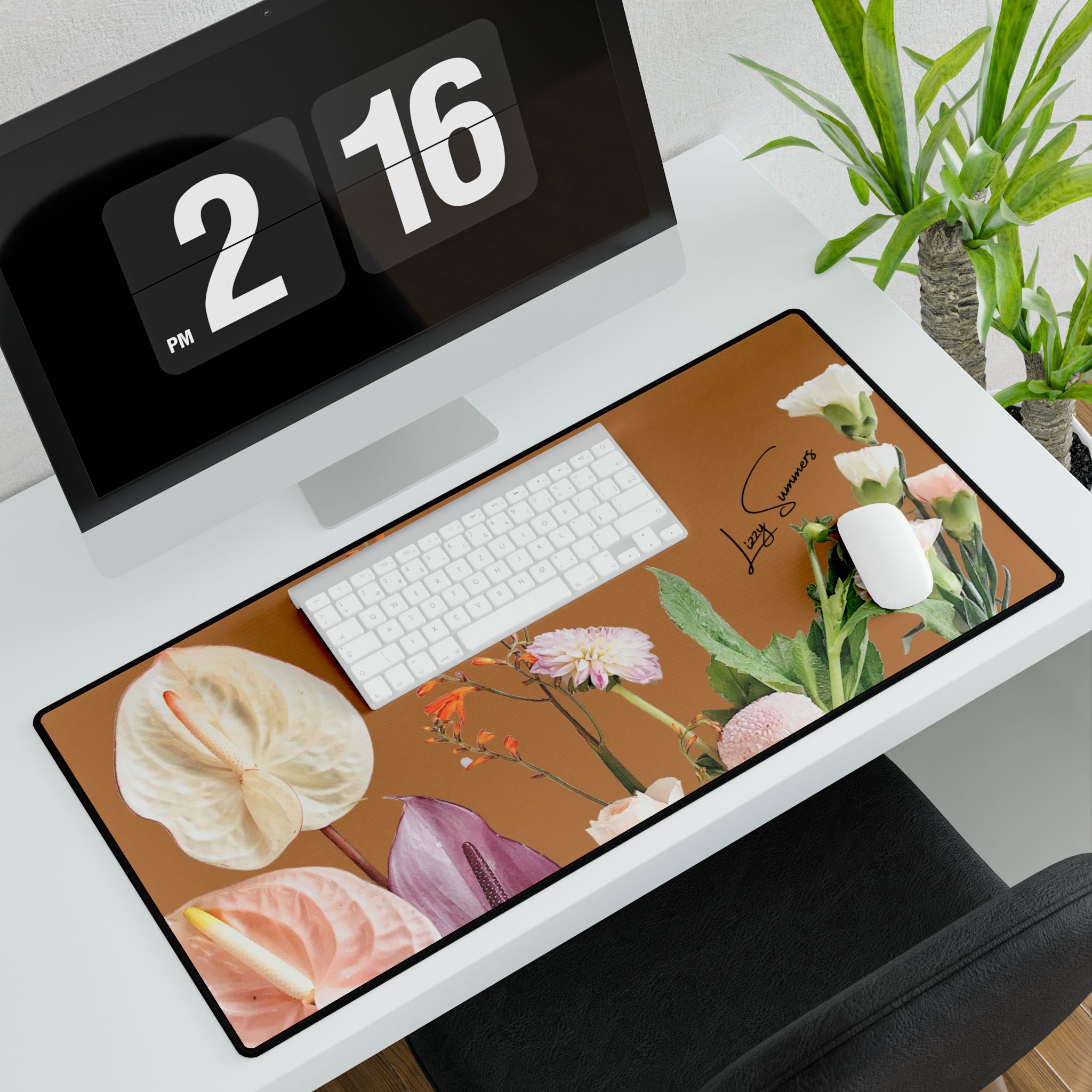 Desk Pad Desk Mat Bouquet Tan - Image 3