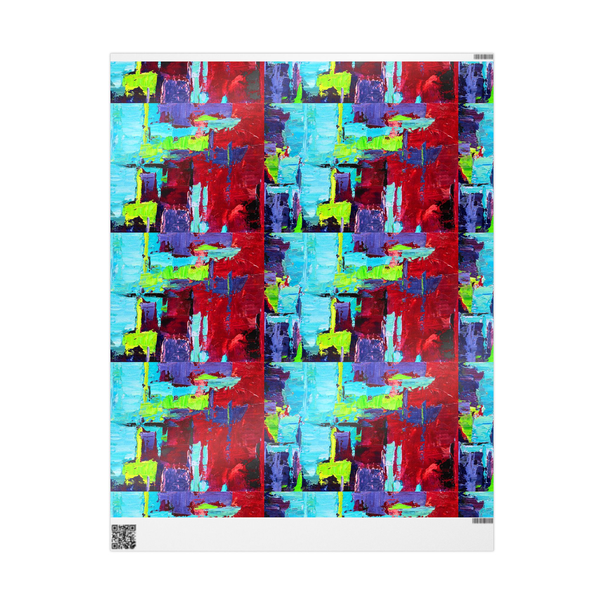 Wrapping paper Bold Red and Sky Blue Abstract Painterly - Image 21