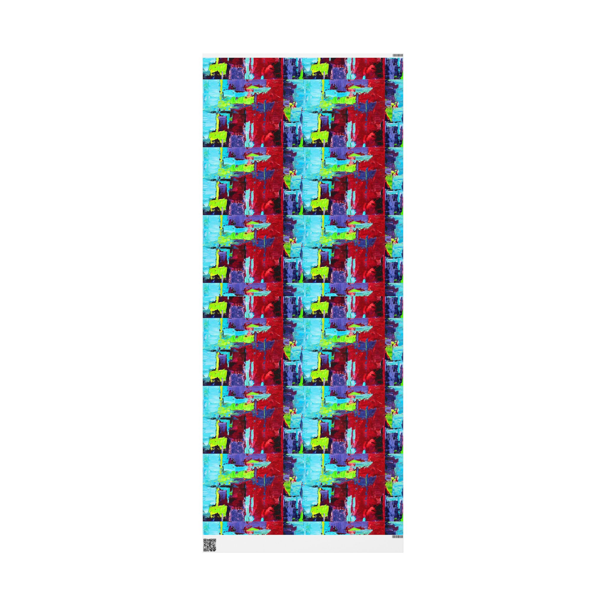 Wrapping paper Bold Red and Sky Blue Abstract Painterly - Image 9