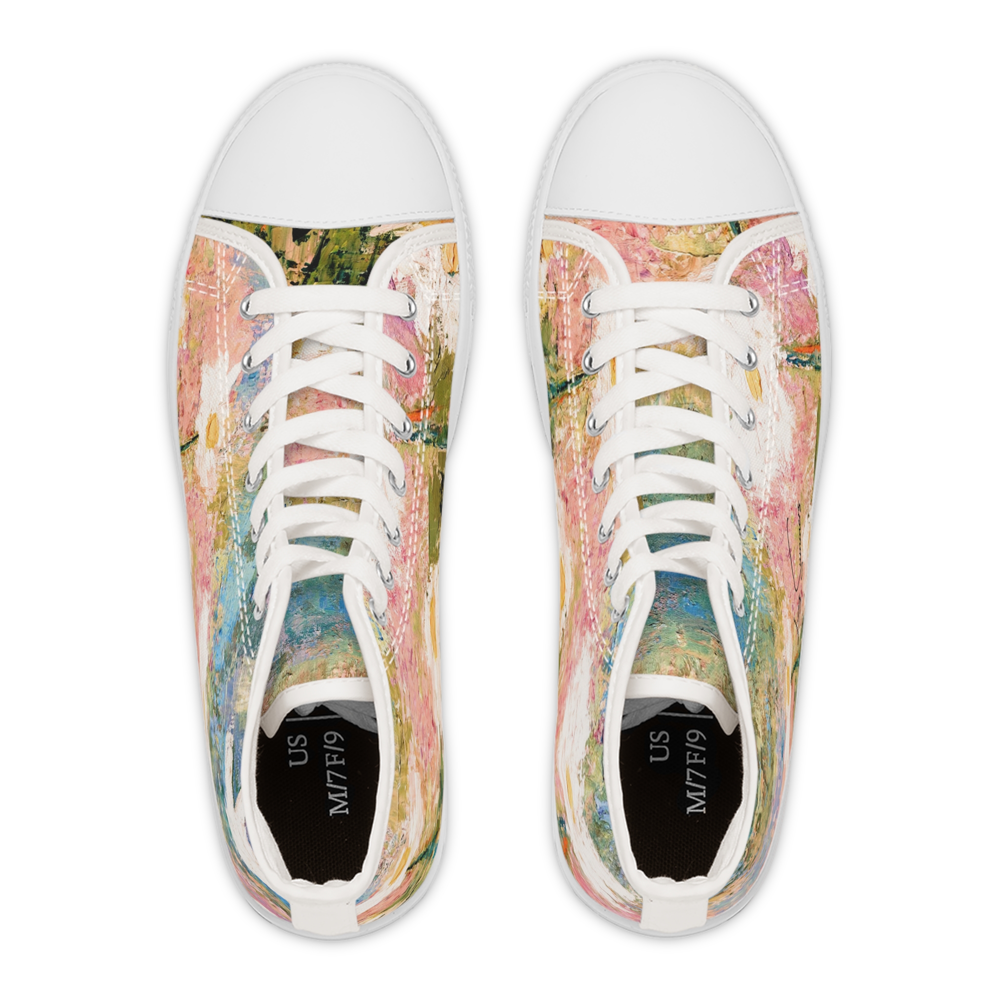 Lizzy's High Top Sneakers, Impressionistic Daisies - Image 2