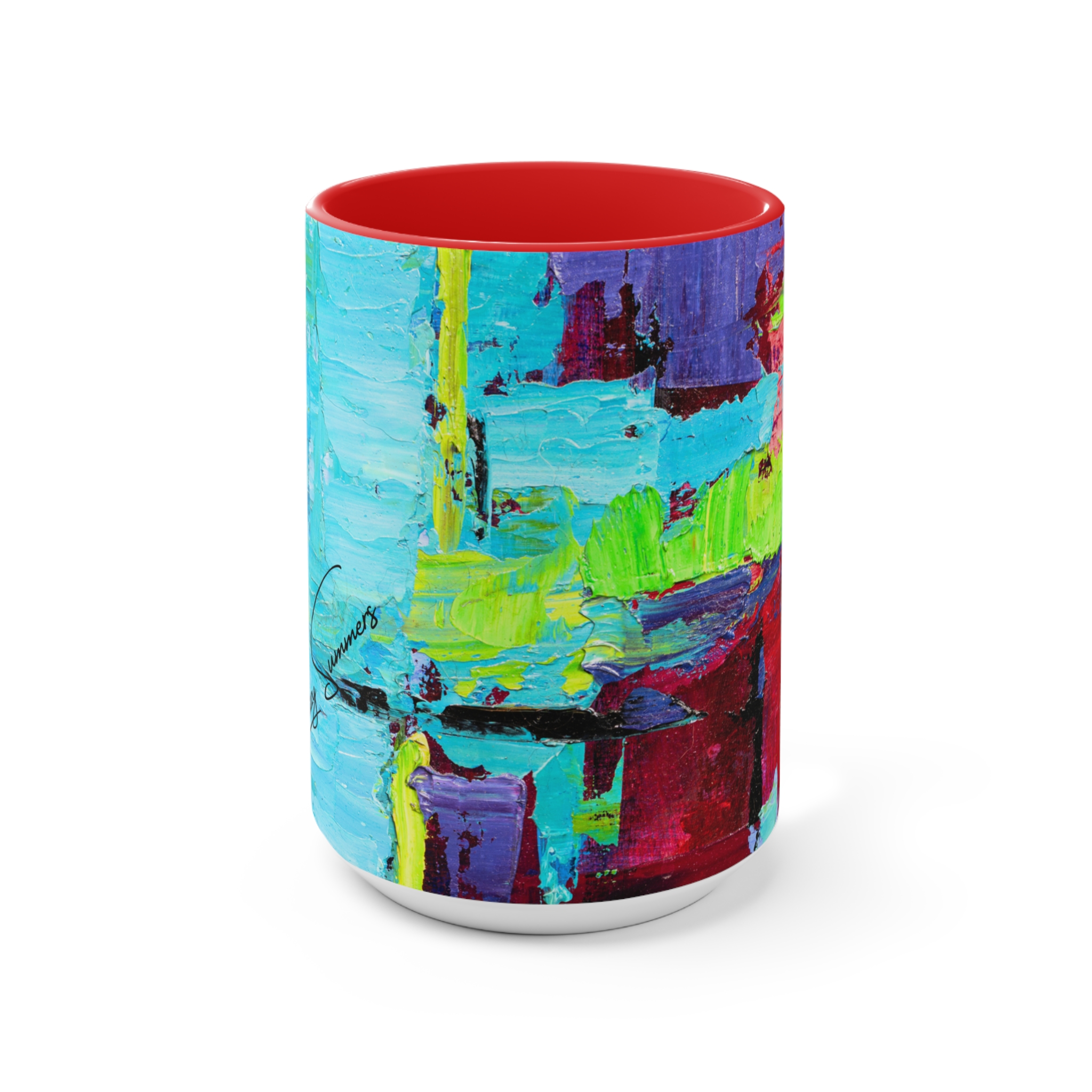 Coffee Mug Bold Red and Sky Blue - Image 13