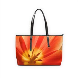 Orange Tulip on Brown Shoulder Bag