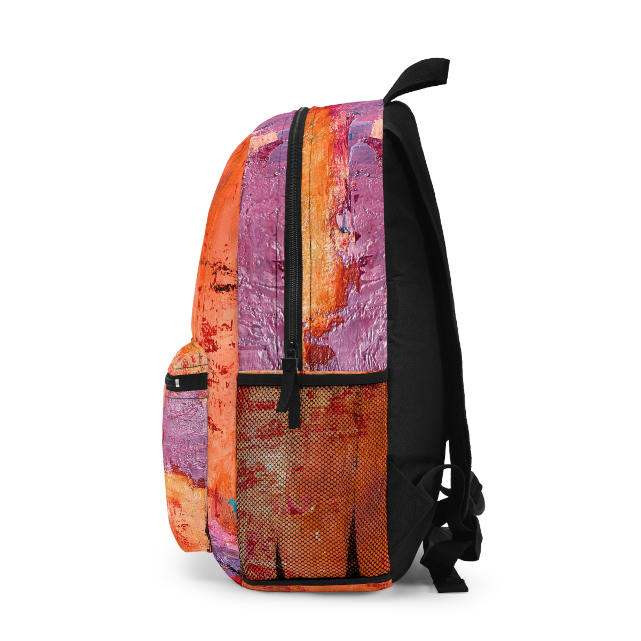 Backpack Warm Orange and Red Abstract - Image 3