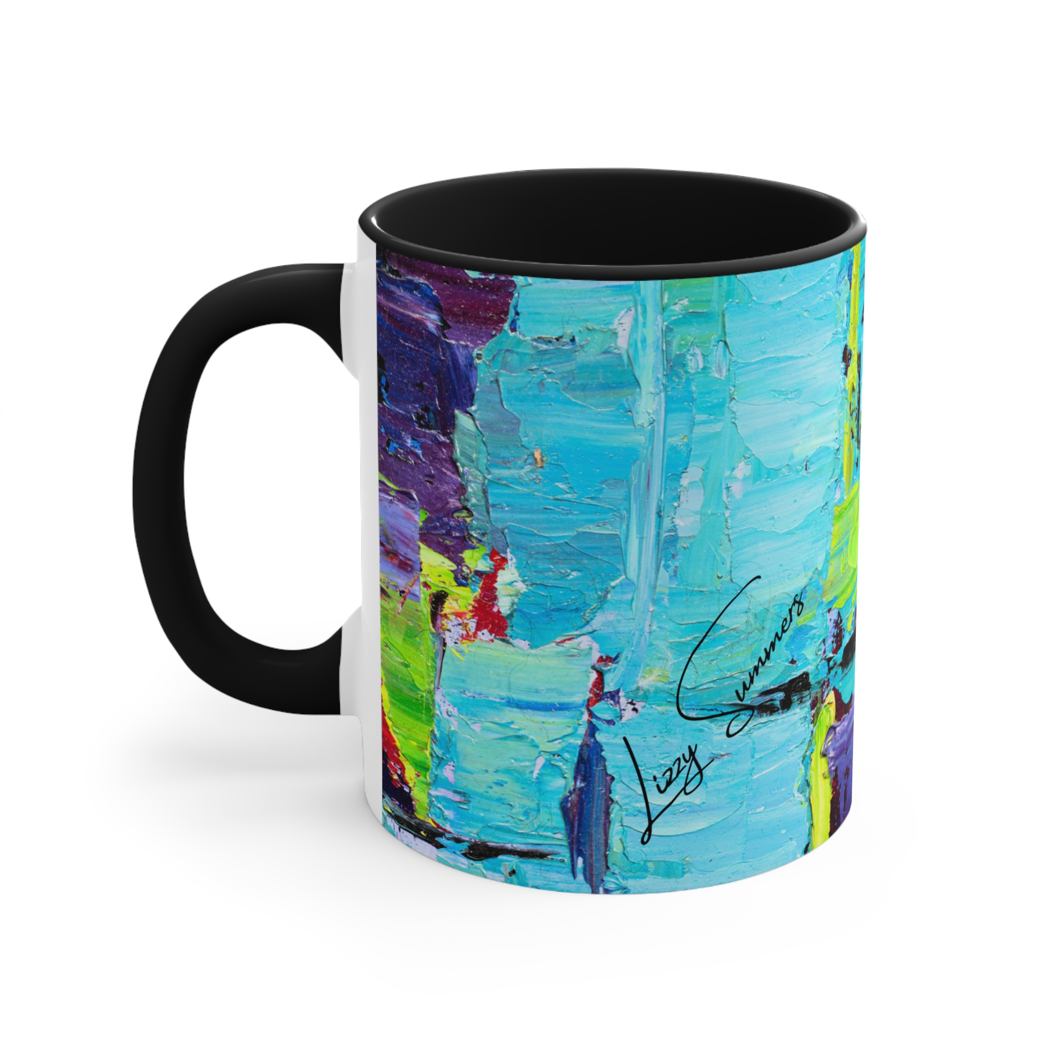 Coffee Mug Bold Red and Sky Blue - Image 6