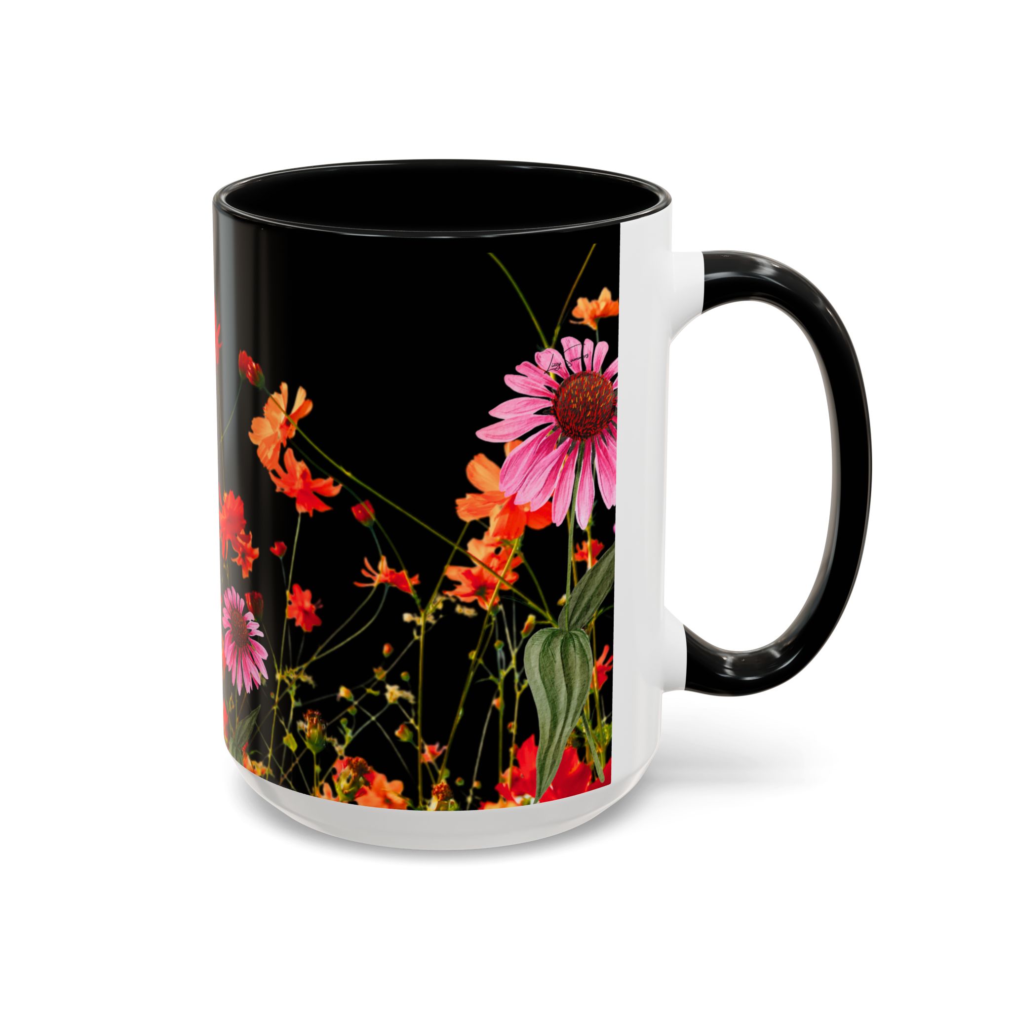 Coffee Mug Wildflowers on Black - Image 6