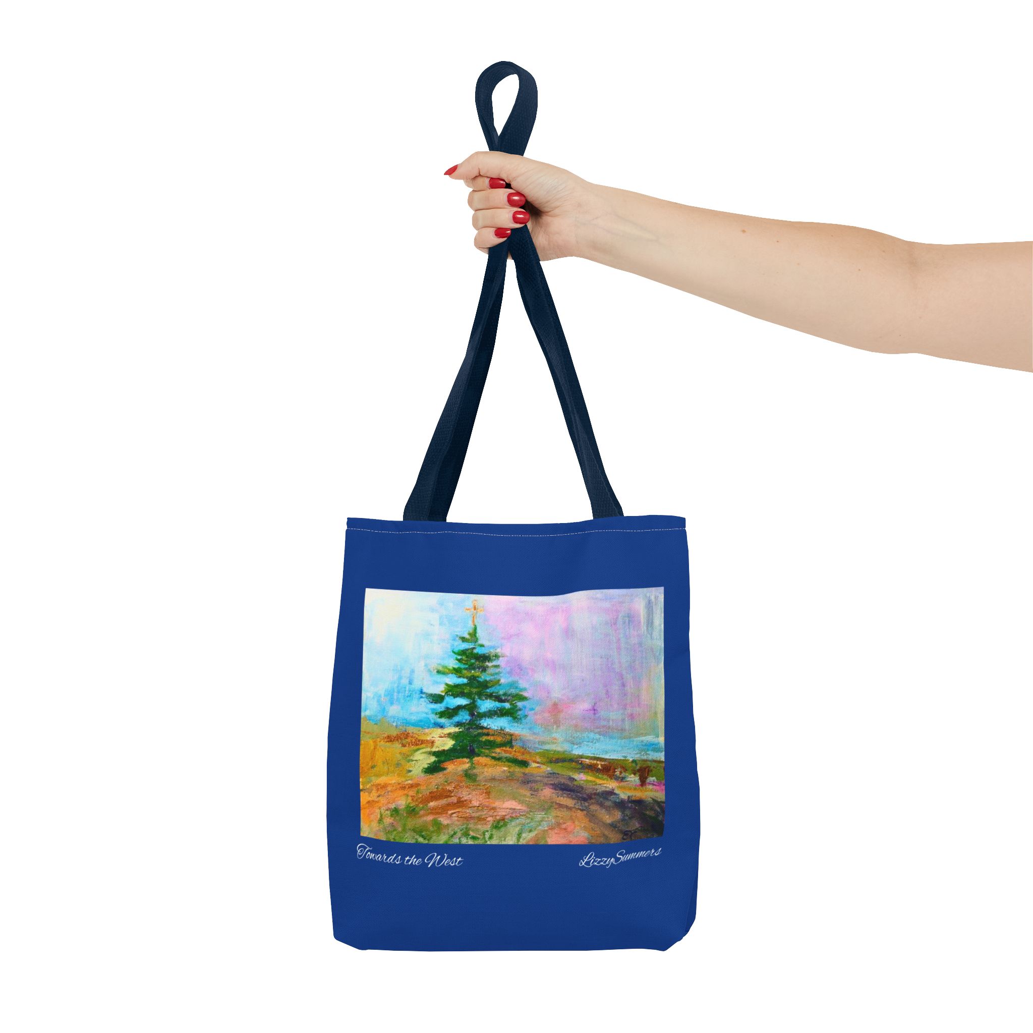 Tote Bag Original Art Colorado Fir blue tote - Image 4