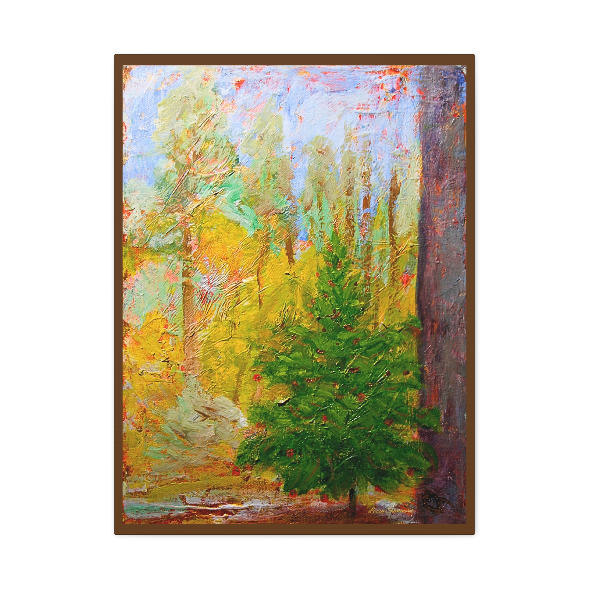 Matte Canvas, Stretched 1.25" Giclee, Small Fir Painting - Image 9