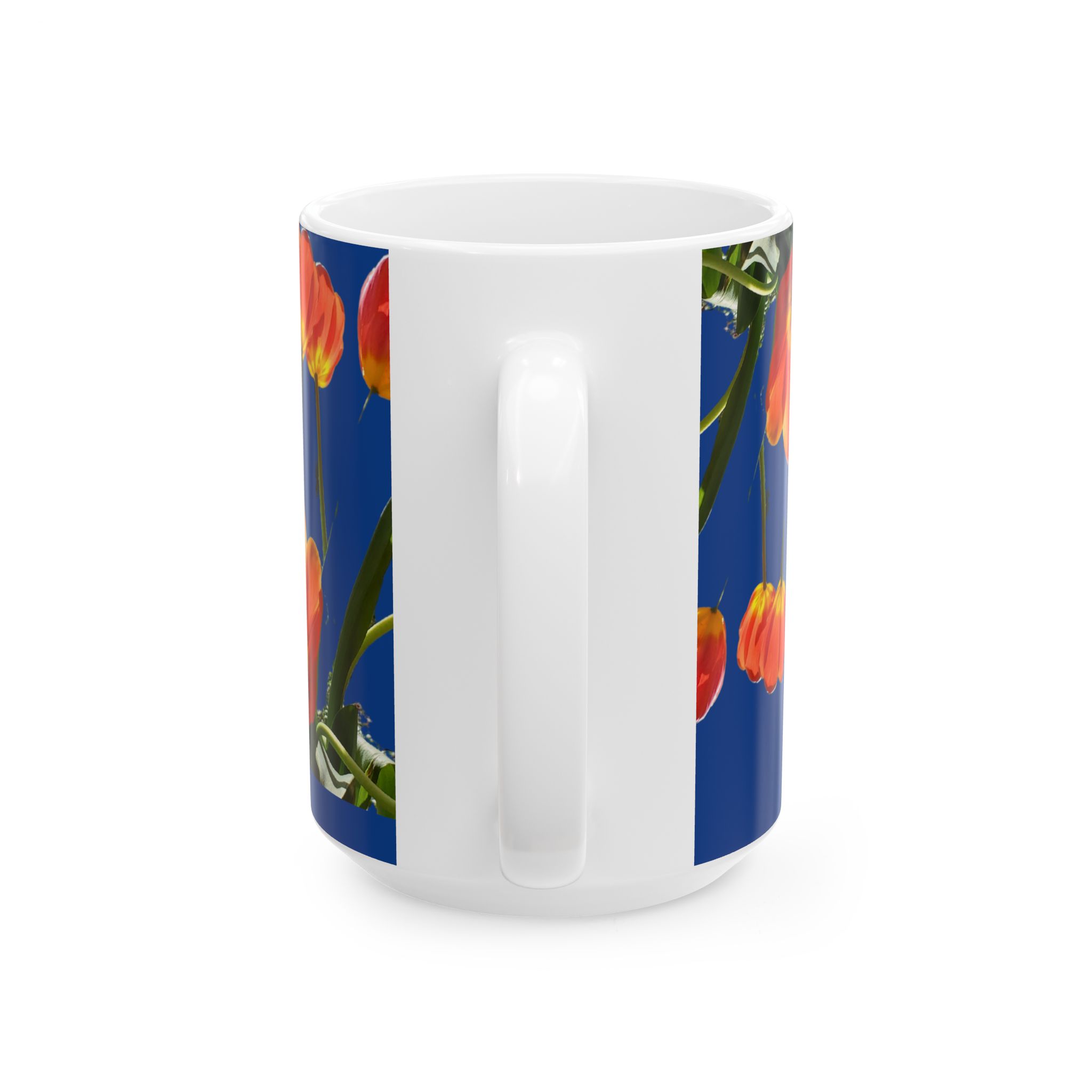 Coffee Mug Tulips on Blue - Image 6