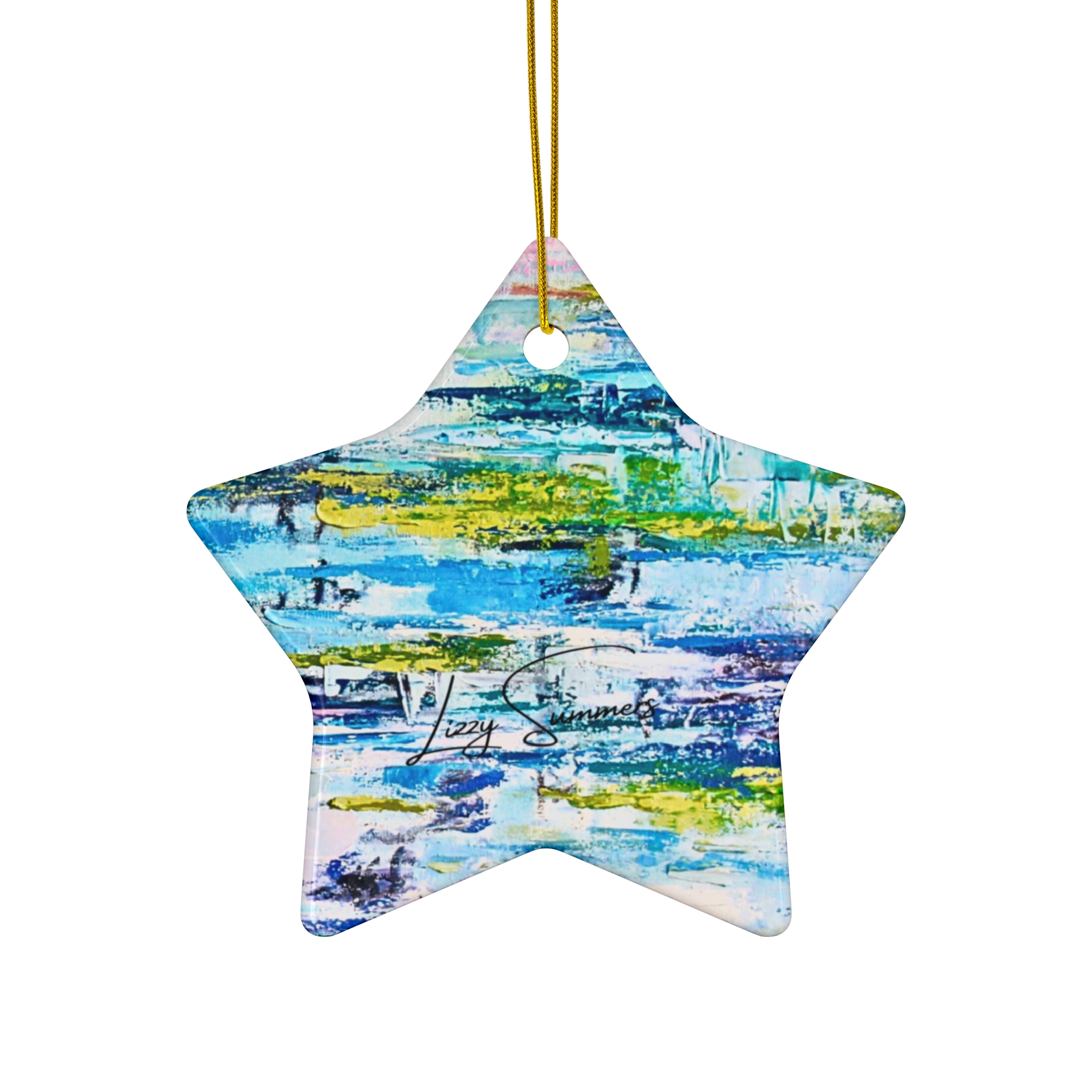 Ornament Blue 4 Shapes