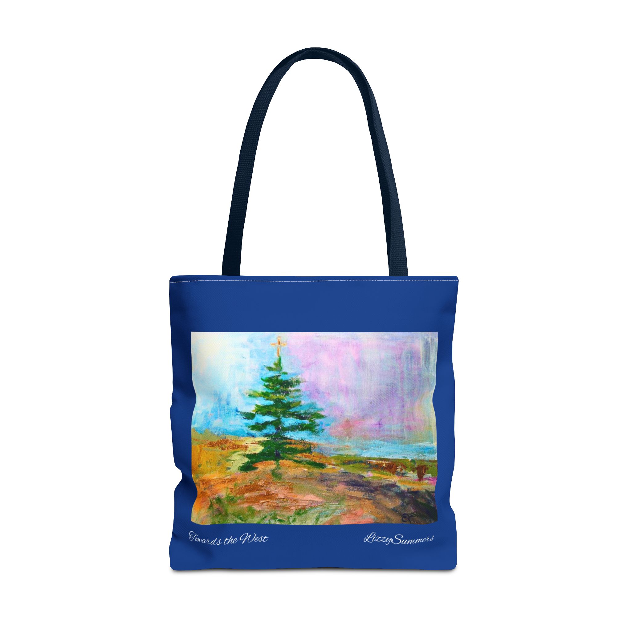 Tote Bag Original Art Colorado Fir blue tote - Image 9