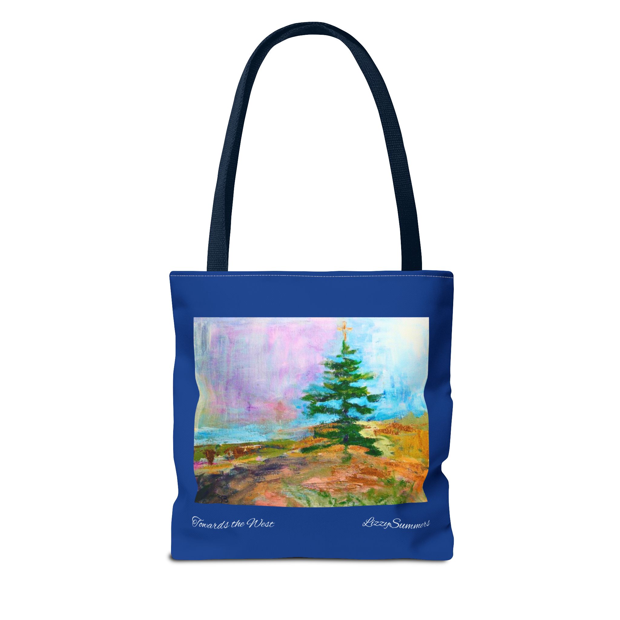 Tote Bag Original Art Colorado Fir blue tote - Image 2