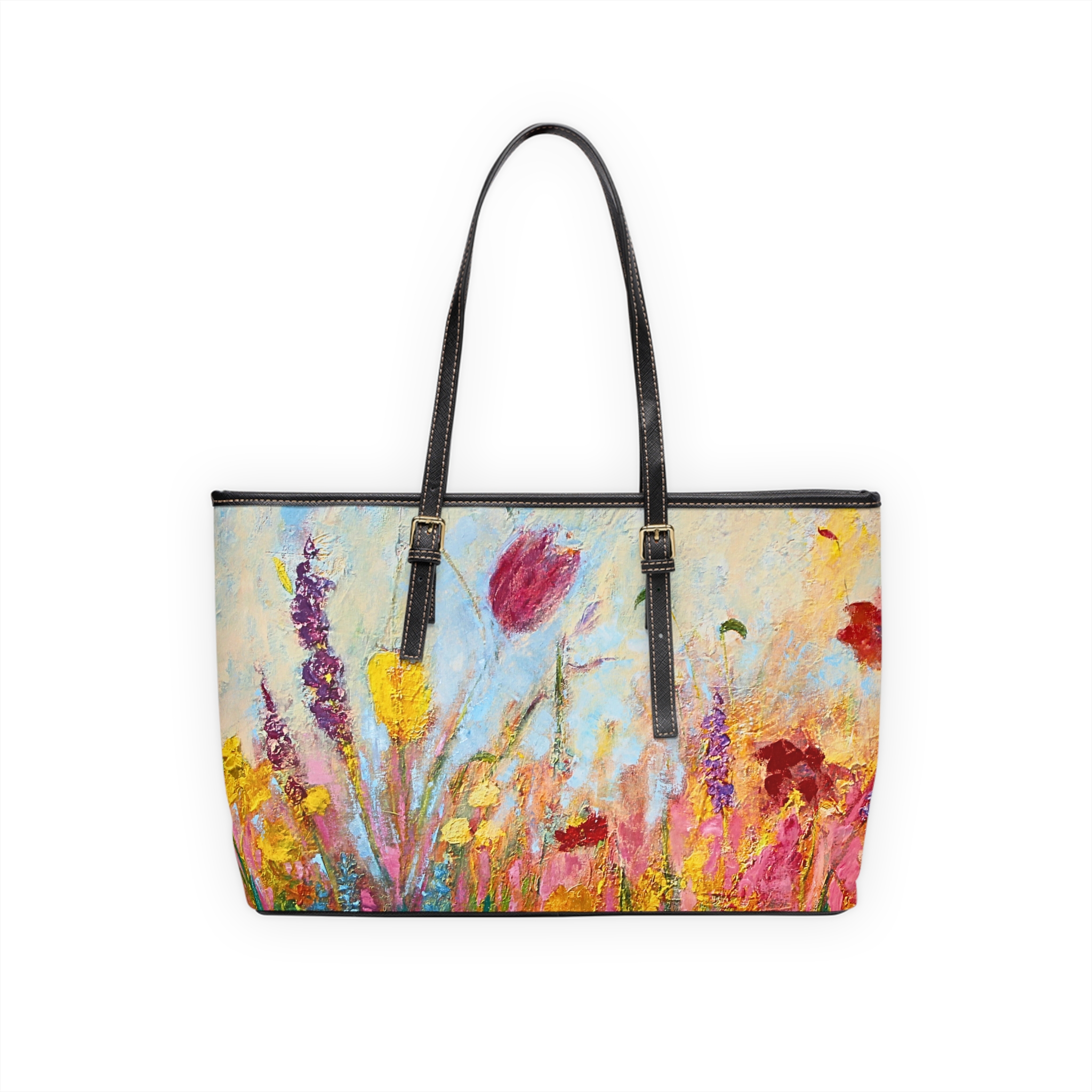Shoulder Bag Painted Wild Flowers - Image 2