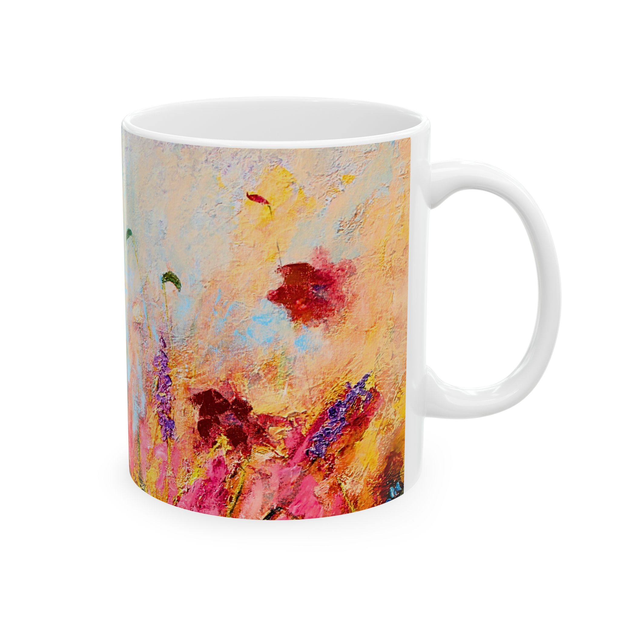 Coffee Mug Painted Wildflowers - Image 4