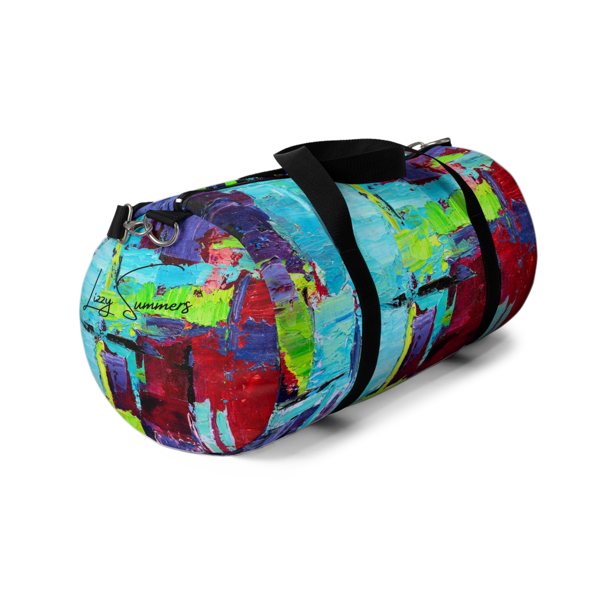 Bold Red and Sky Blue Duffle Bag - Image 3