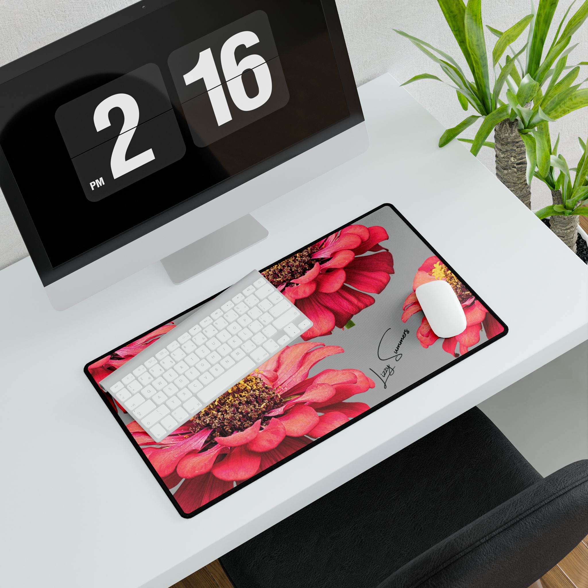 Desk Mat Desk Pad Floral Zinnias - Image 11