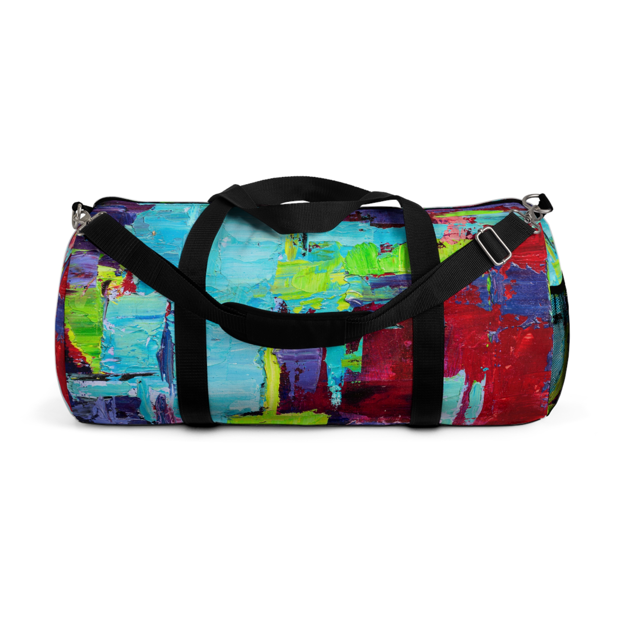 Bold Red and Sky Blue Duffle Bag