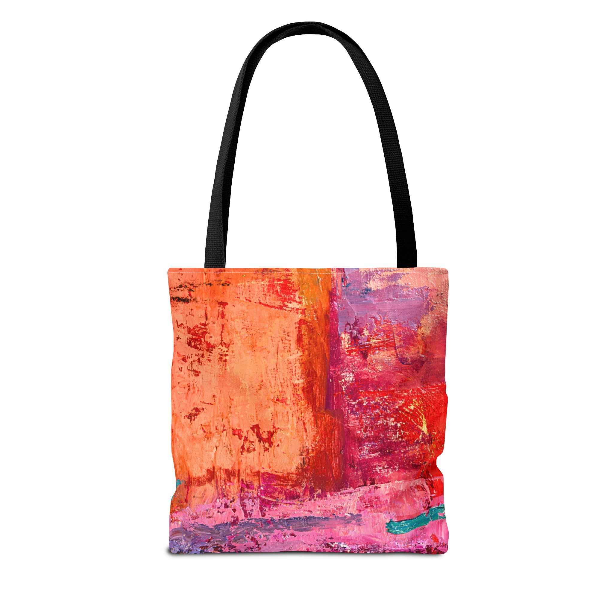 Warm Orange and Red Painterly Tote Bag - Image 2
