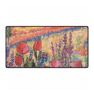 Red Painted Tulip Desk Mat