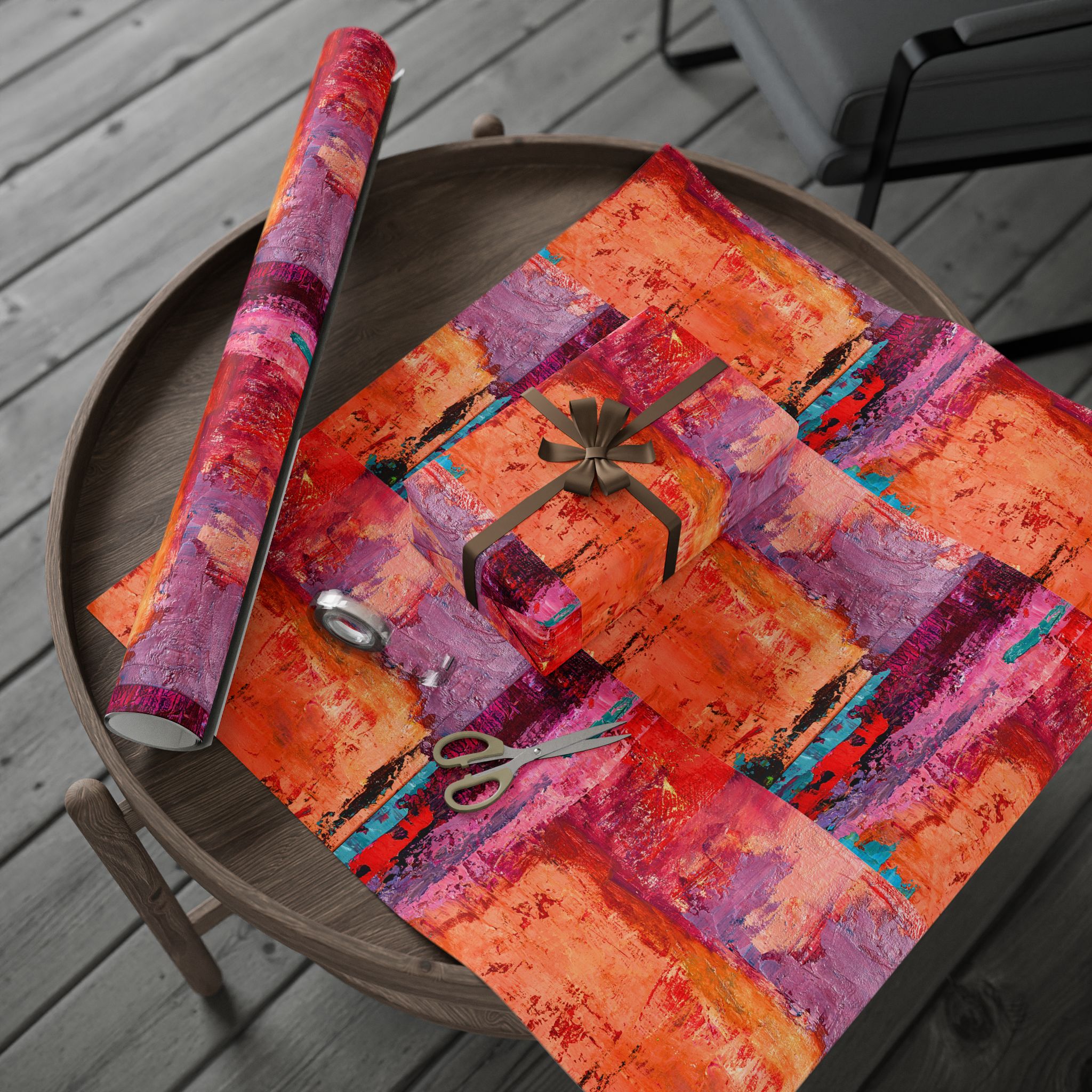 Wrapping Paper Warm Orange and Red Abstract - Image 12