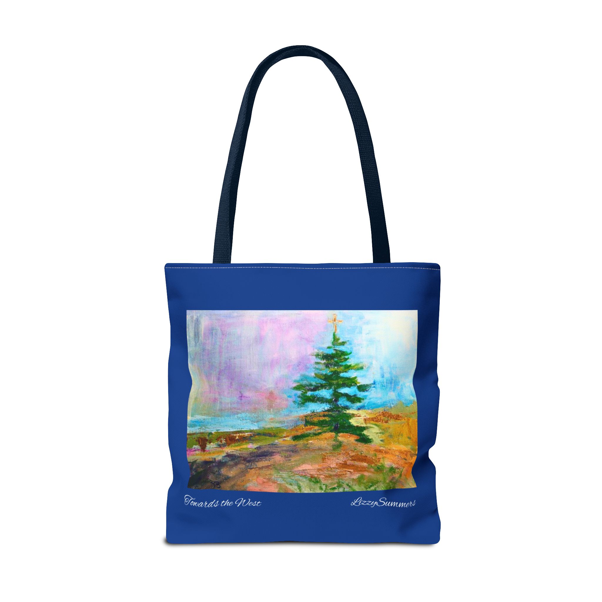 Tote Bag Original Art Colorado Fir blue tote - Image 10