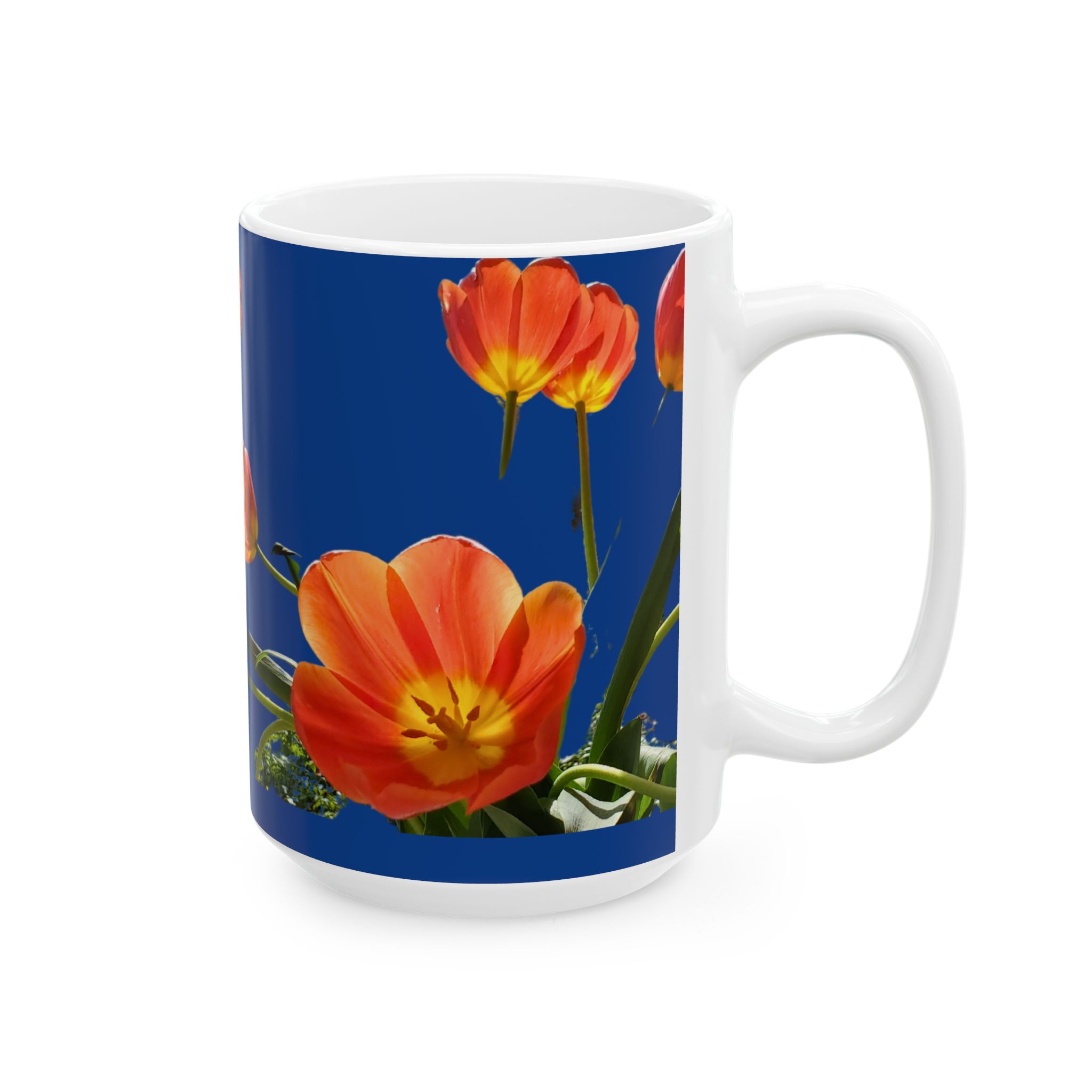Coffee Mug Tulips on Blue - Image 8