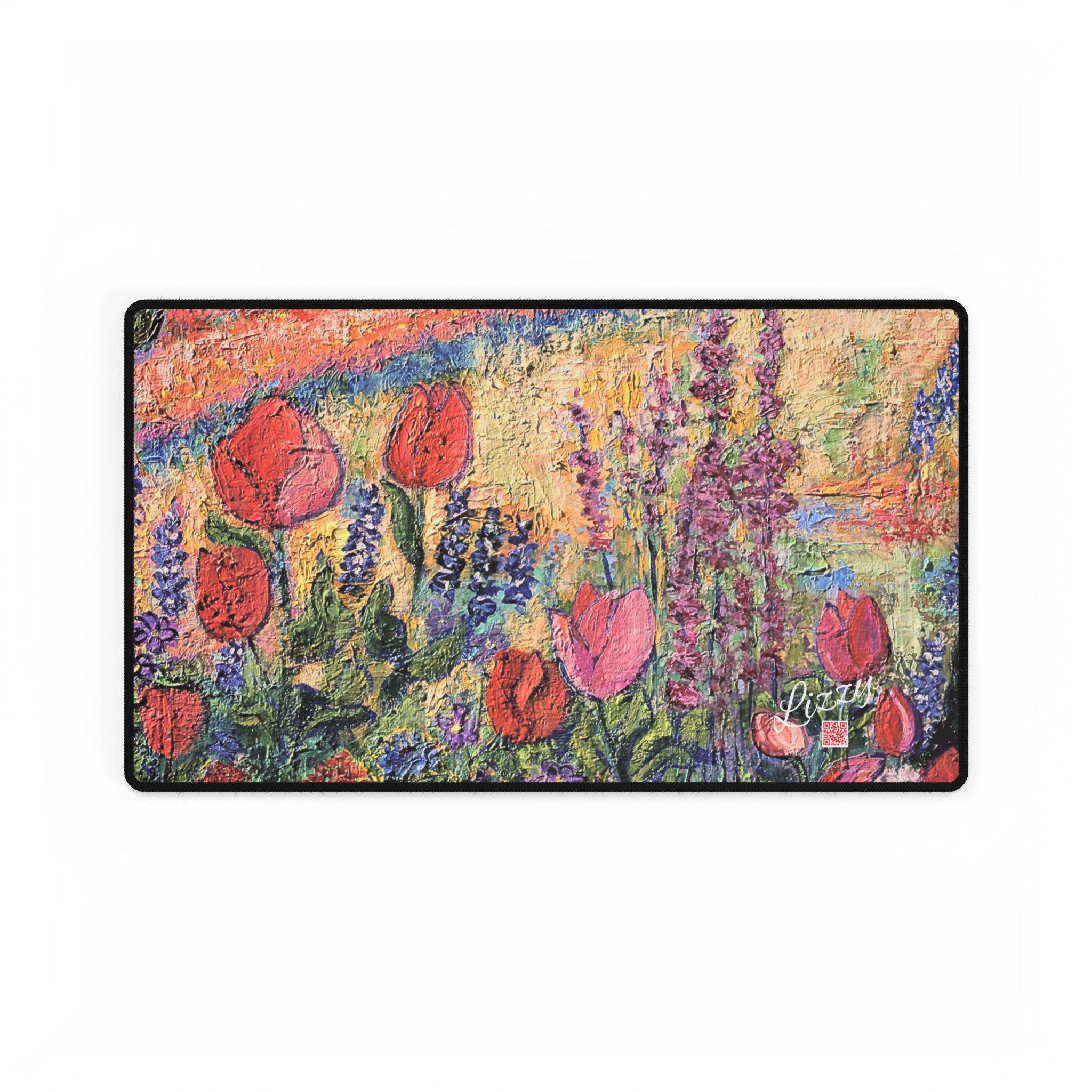 Red Painted Tulip Desk Mat - Image 9