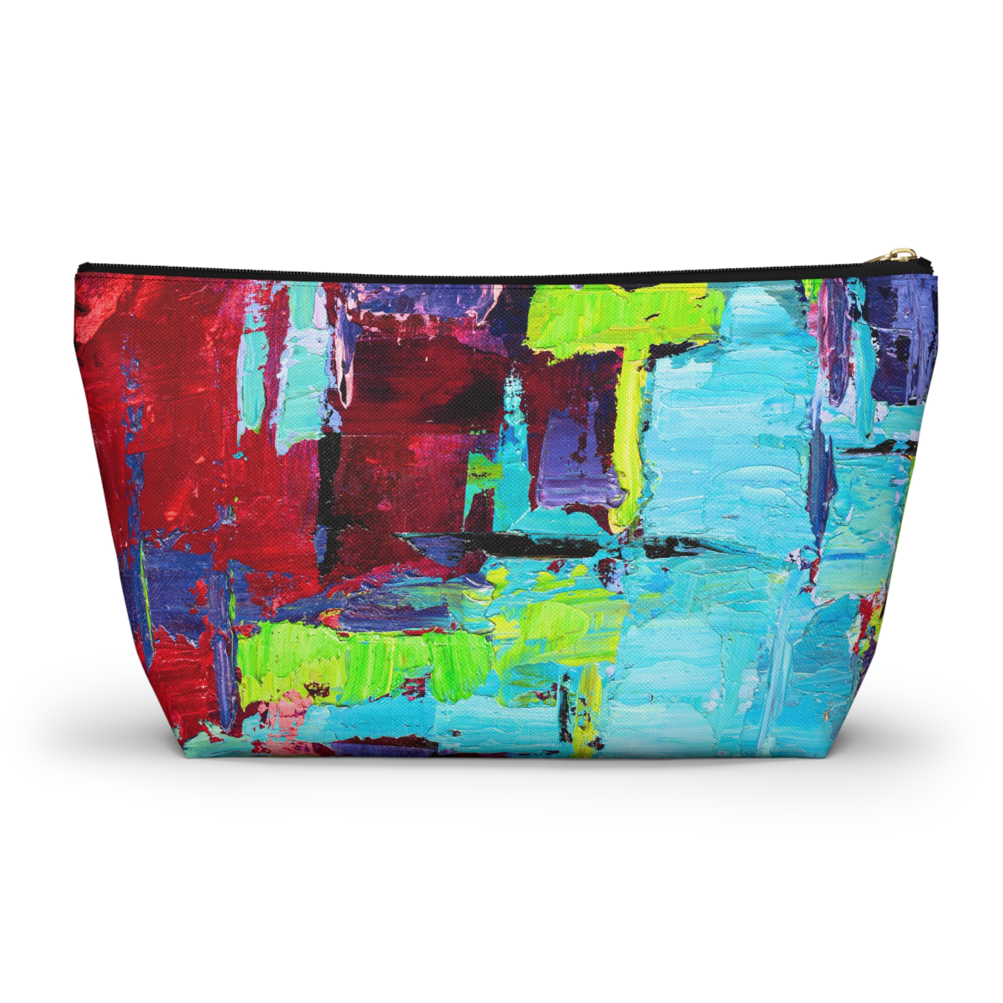 Bold Red and Sky Blue Accessory Pouch - Image 2