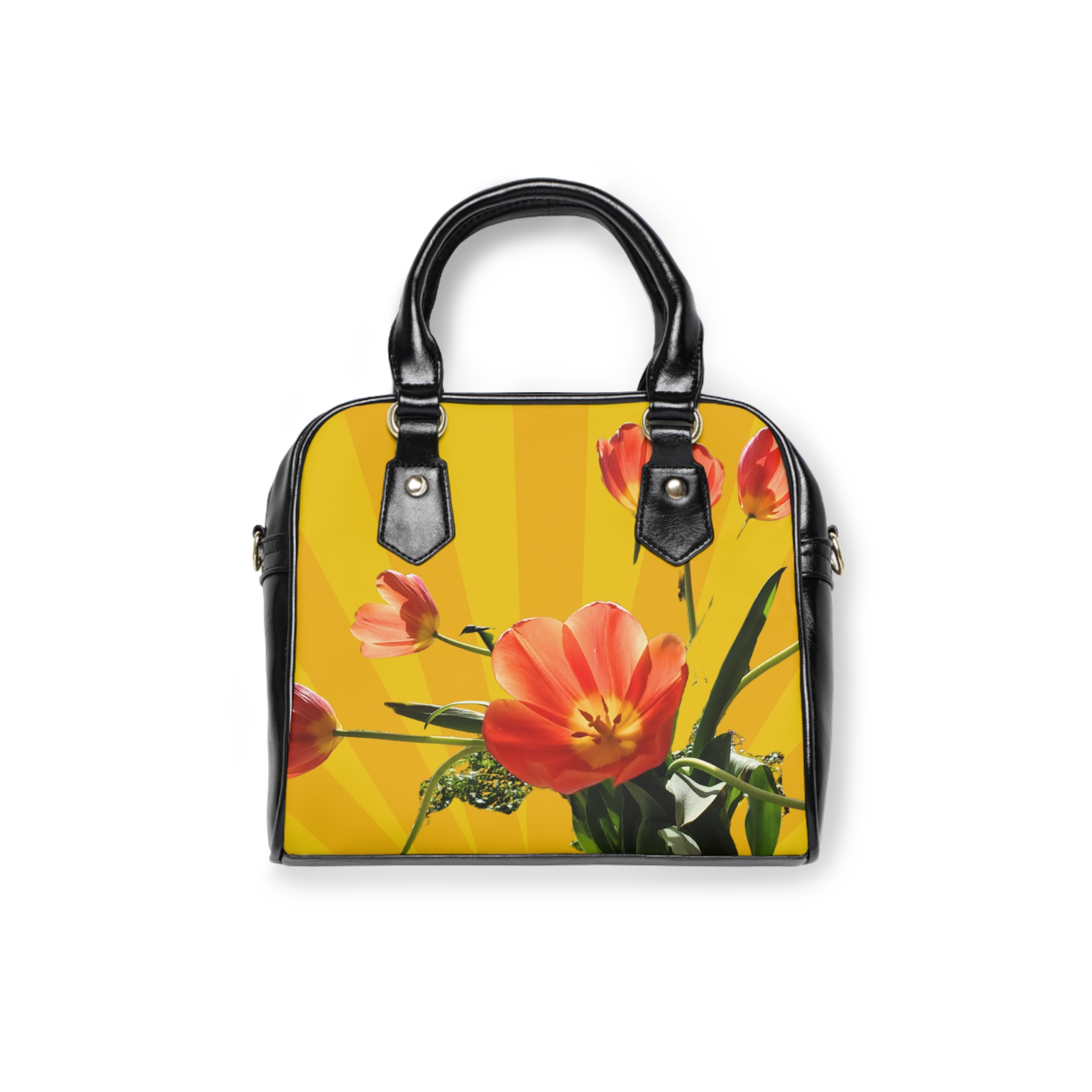 Tulips on Yellow Handbag - Image 2