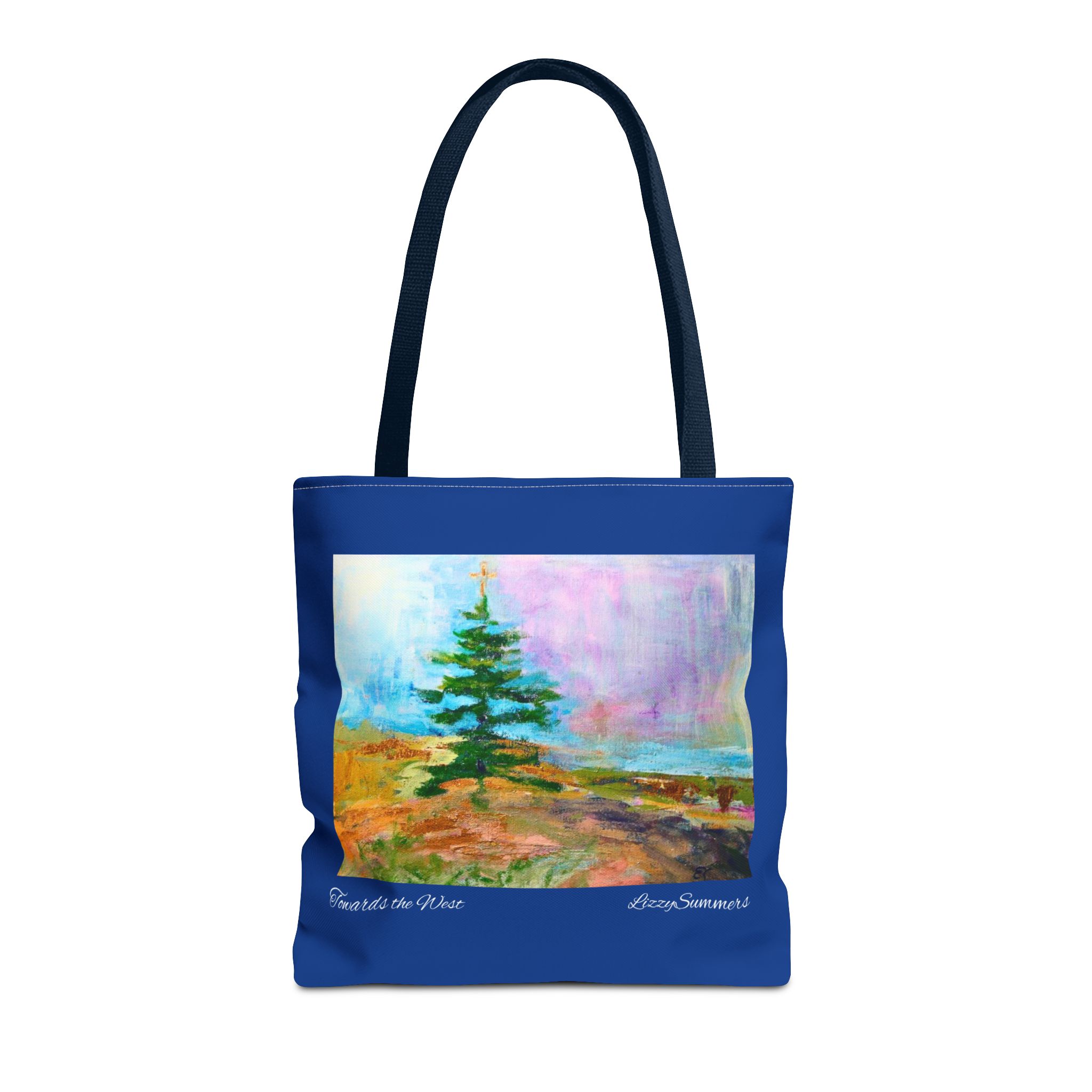 Tote Bag Original Art Colorado Fir blue tote - Image 5