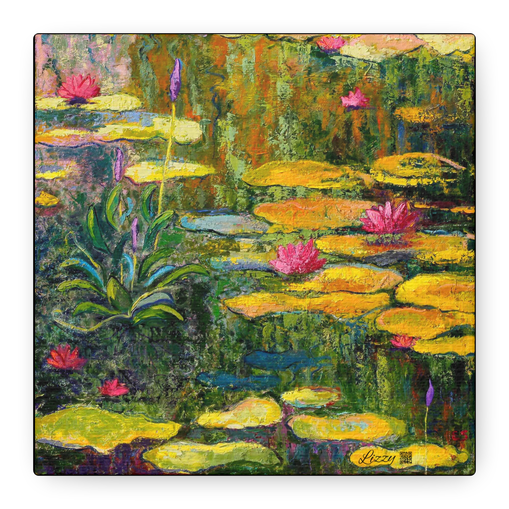 Canvas Print -Impressionistic Waterlilies