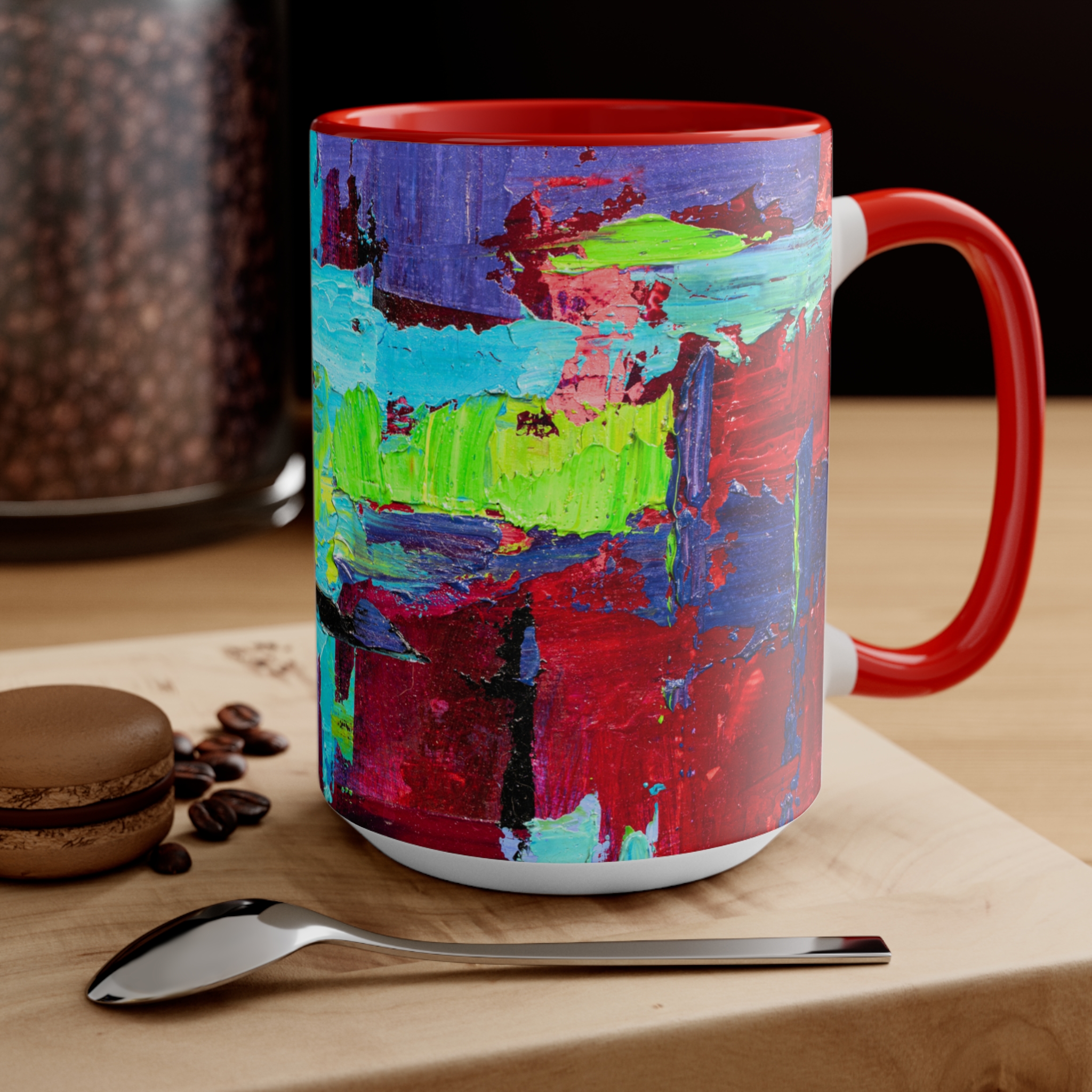 Coffee Mug Bold Red and Sky Blue - Image 16