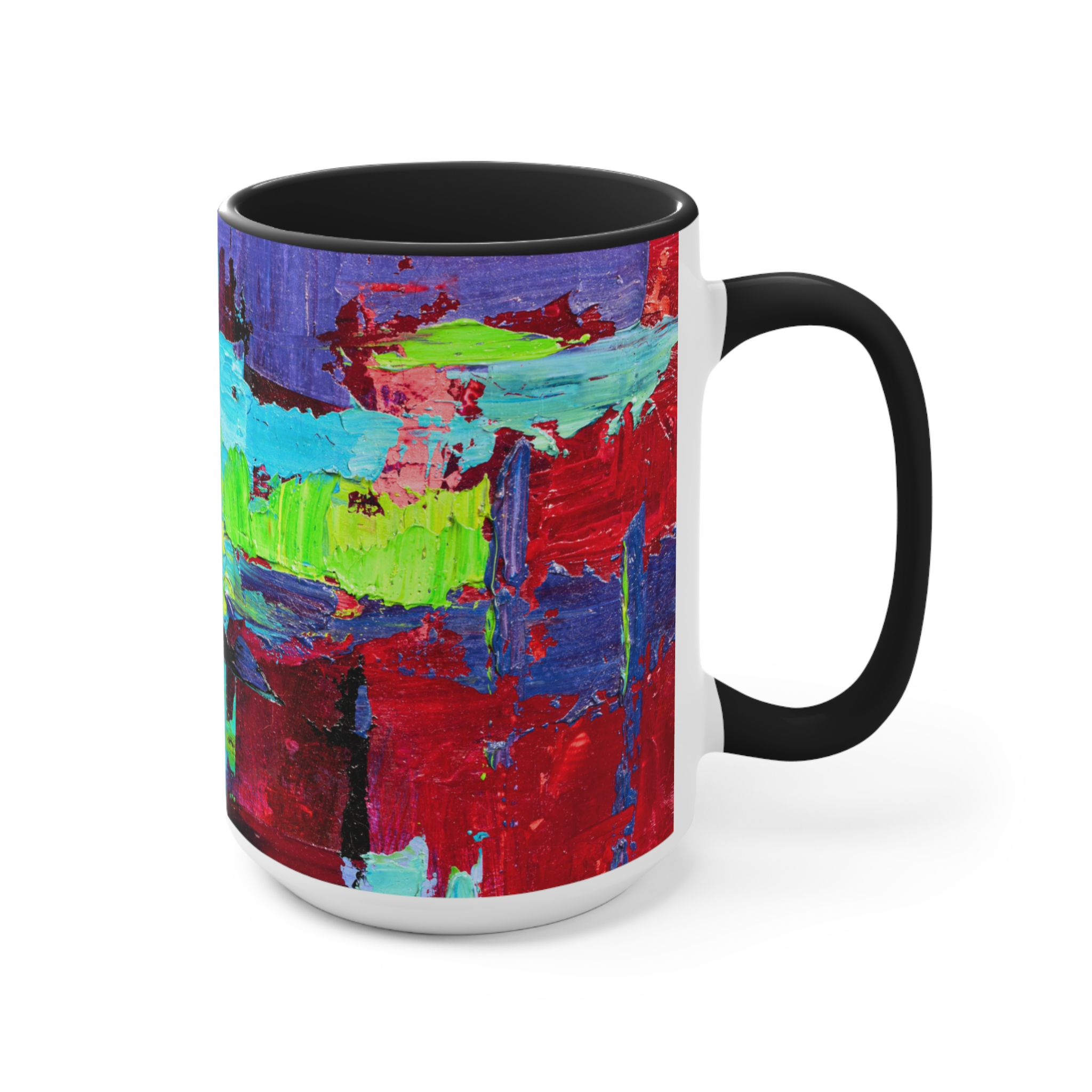 Coffee Mug Bold Red and Sky Blue - Image 11