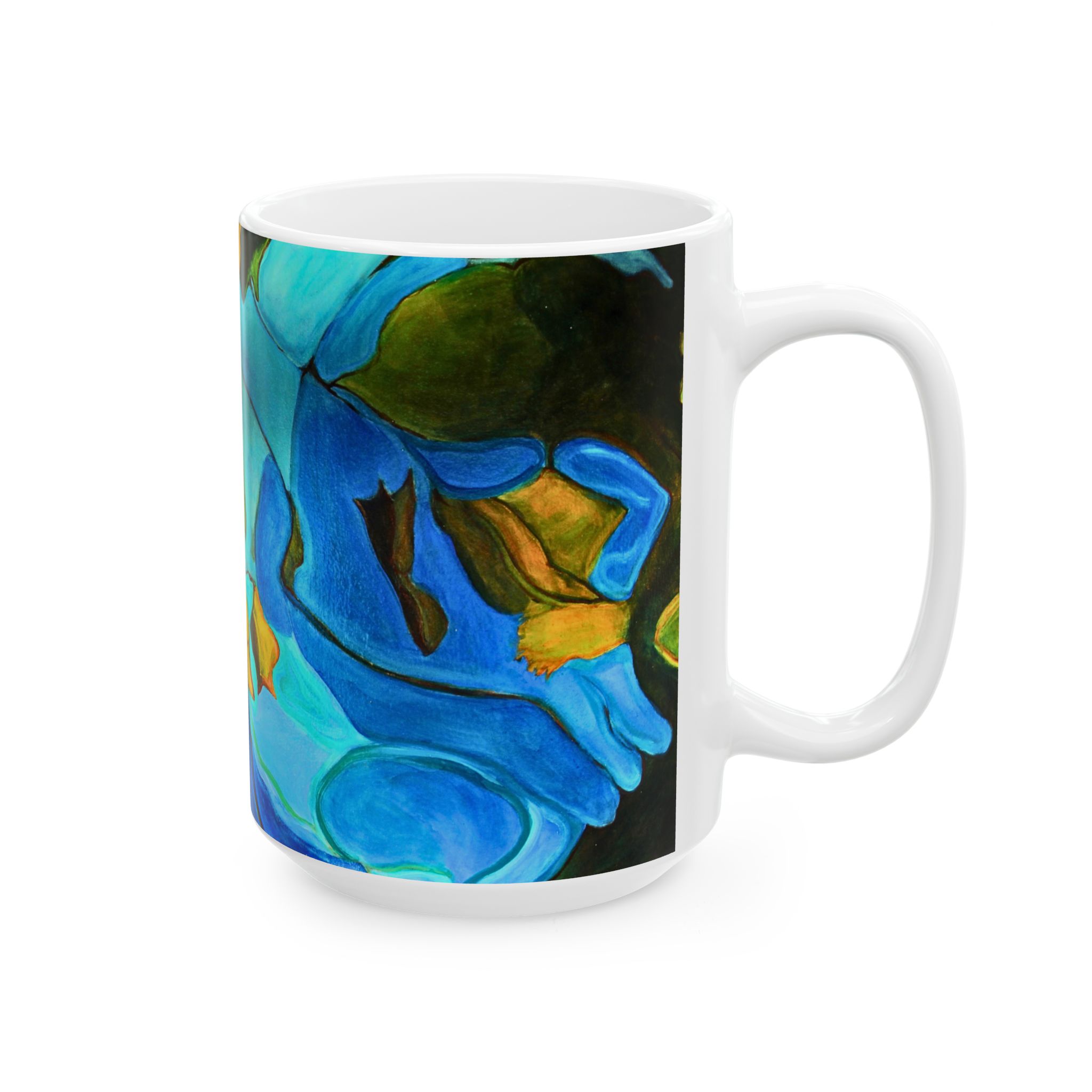 Coffee Mug River Muse Teal and Blue - Image 8