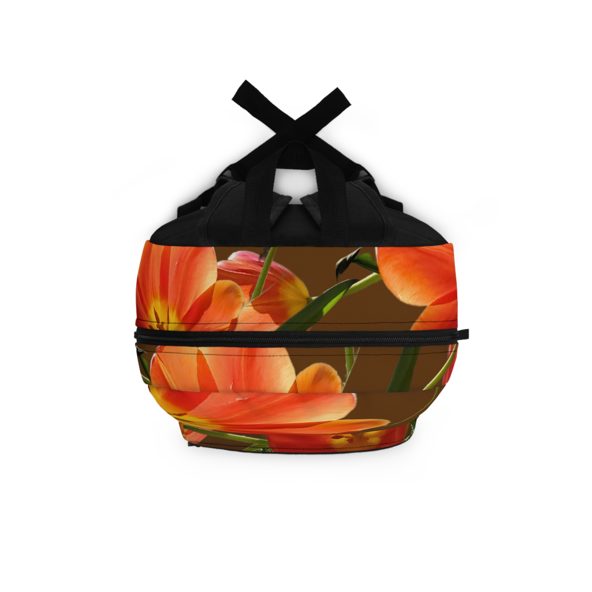 Tulips on Brown Backpack - Image 4