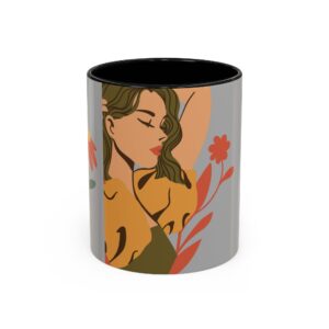 Coffee Mug Lady Reflecting on Gre