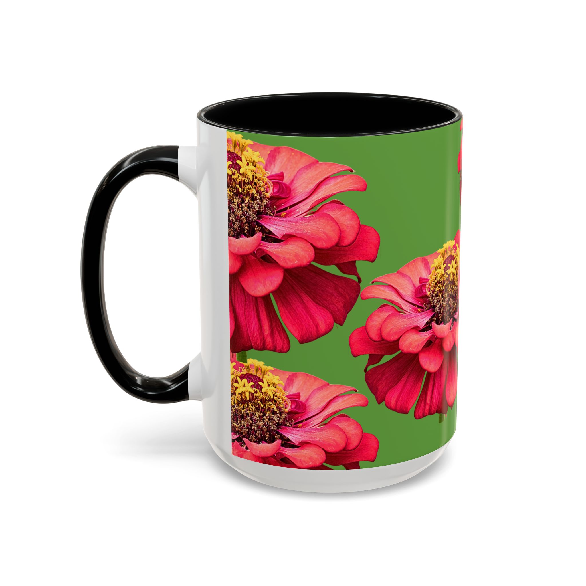 Mug, vibrant Dahlia flower on green coffee cup, floral drinkware, gift for nature lovers, botanical tea mug, unique ceramic mug - Image 7