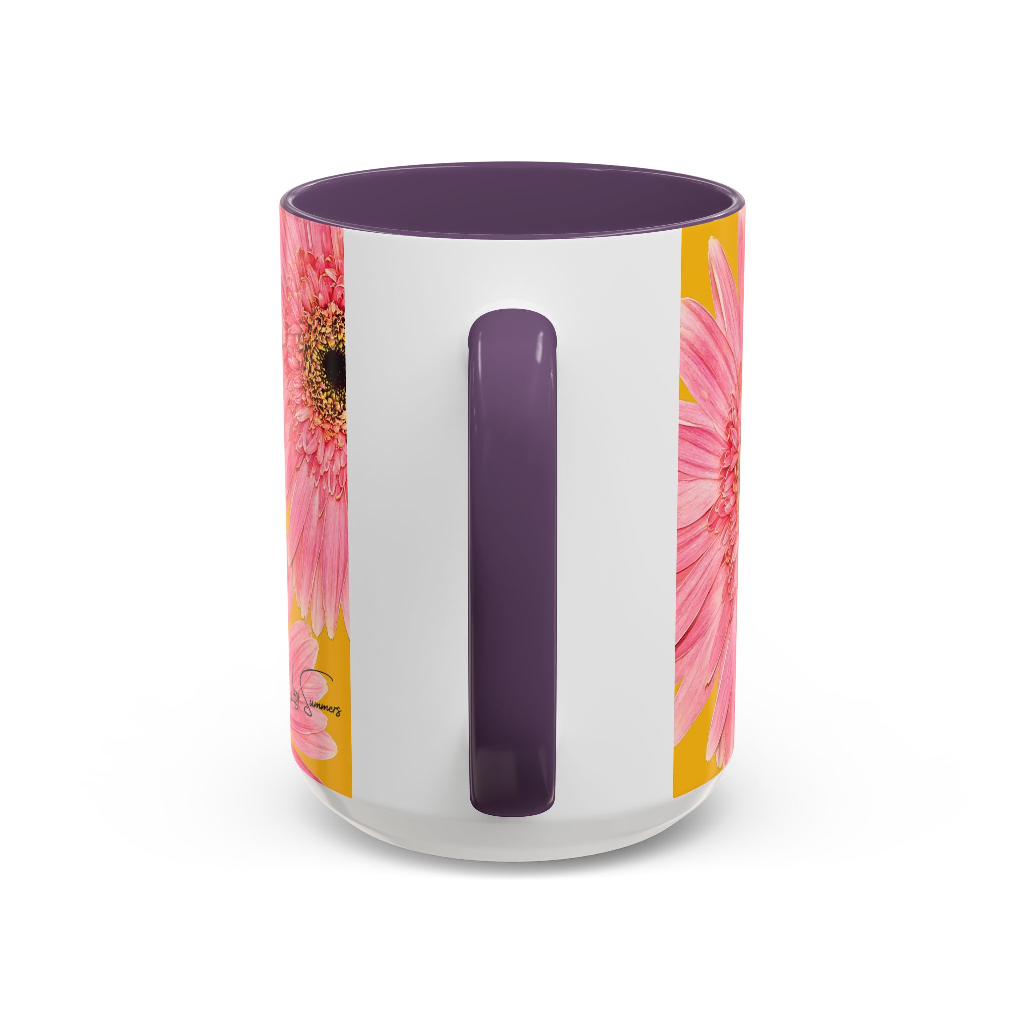 Pink Flower Yellow Accent Coffee Mug - Image 16