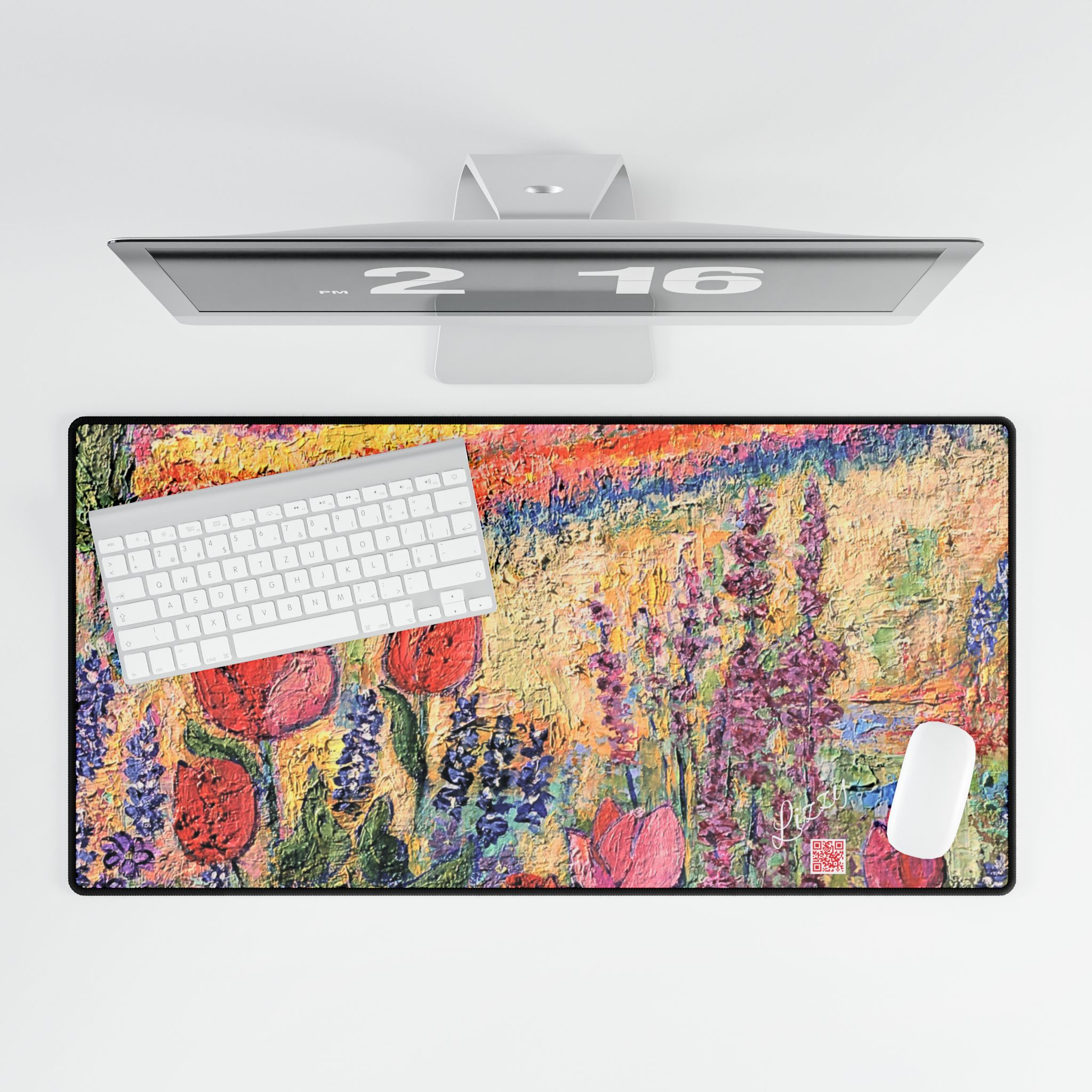 Red Painted Tulip Desk Mat - Image 4