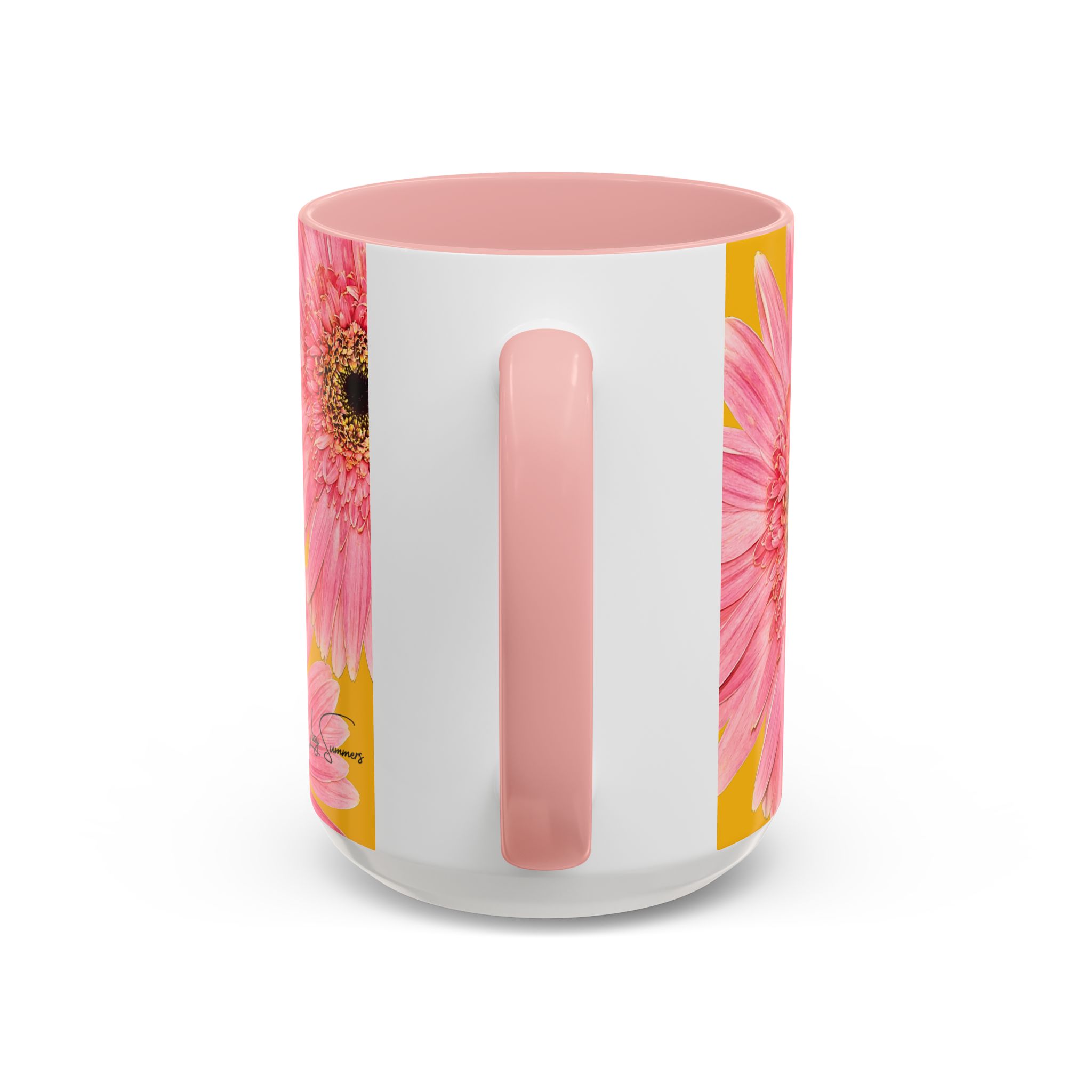Pink Flower Yellow Accent Coffee Mug - Image 8