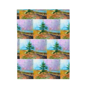 Cozy Velveteen Plush Blanket with Tree Design - Perfect for Holiday Comfort